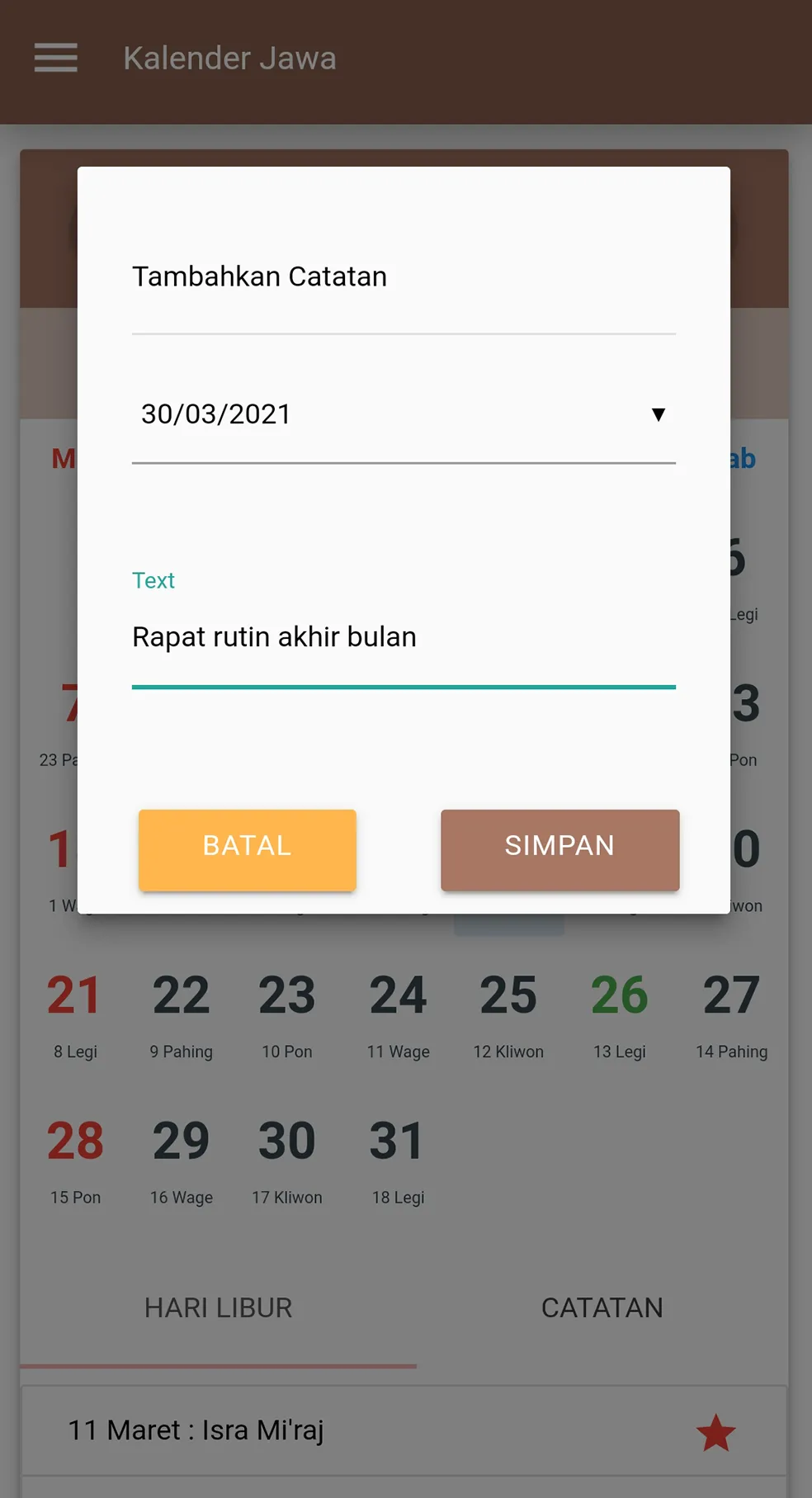 Kalender Jawa Lengkap | Indus Appstore | Screenshot