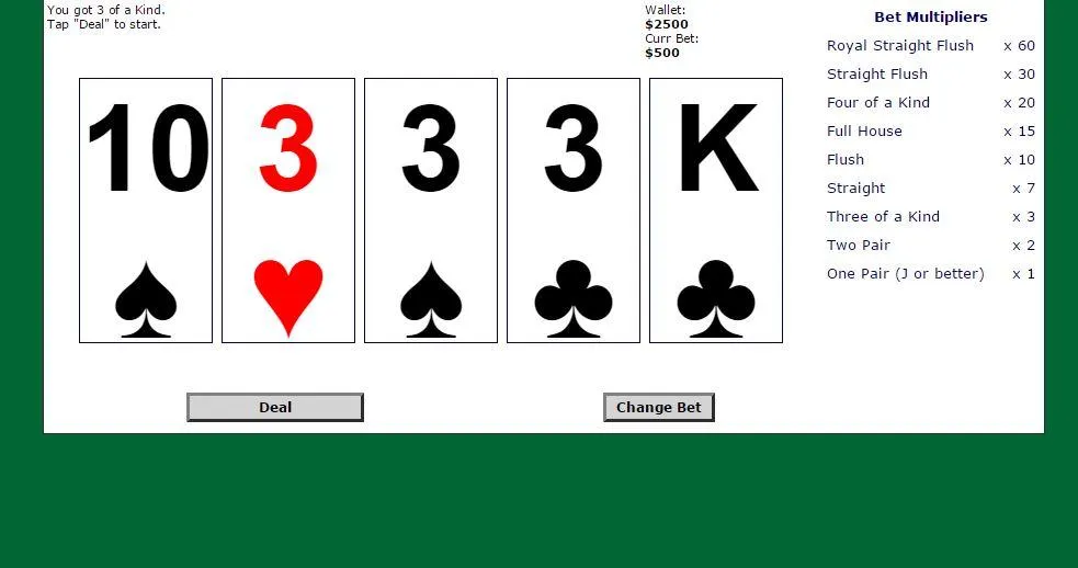 5 Card Draw Poker Solitaire | Indus Appstore | Screenshot