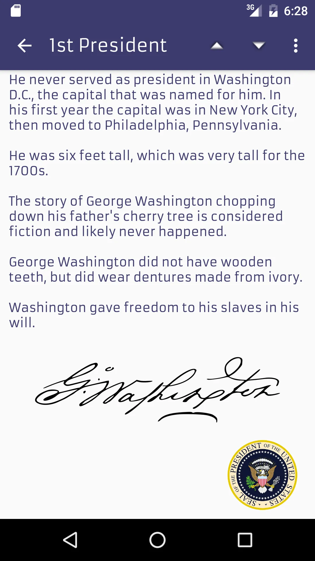 The U.S. Presidents | Indus Appstore | Screenshot