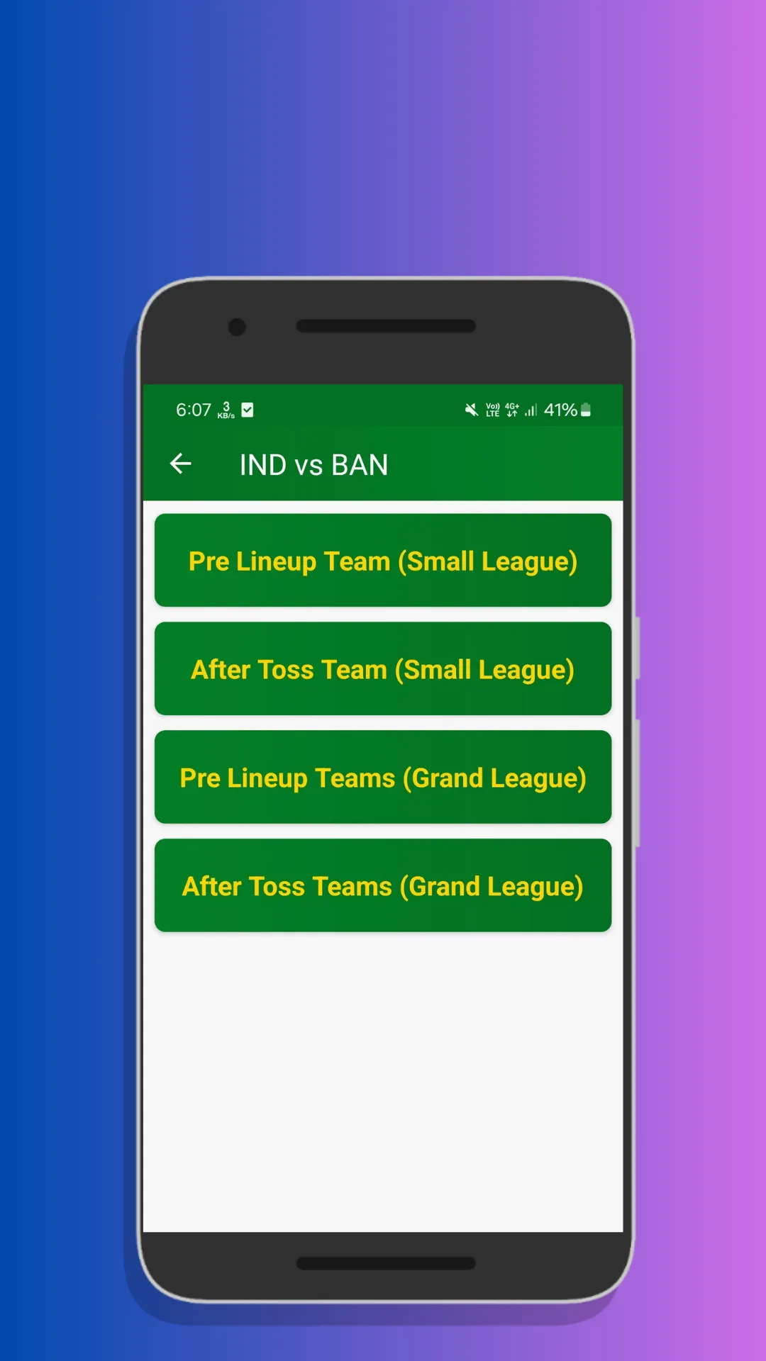 FantasyGlory: GL, SL, H2H Team | Indus Appstore | Screenshot