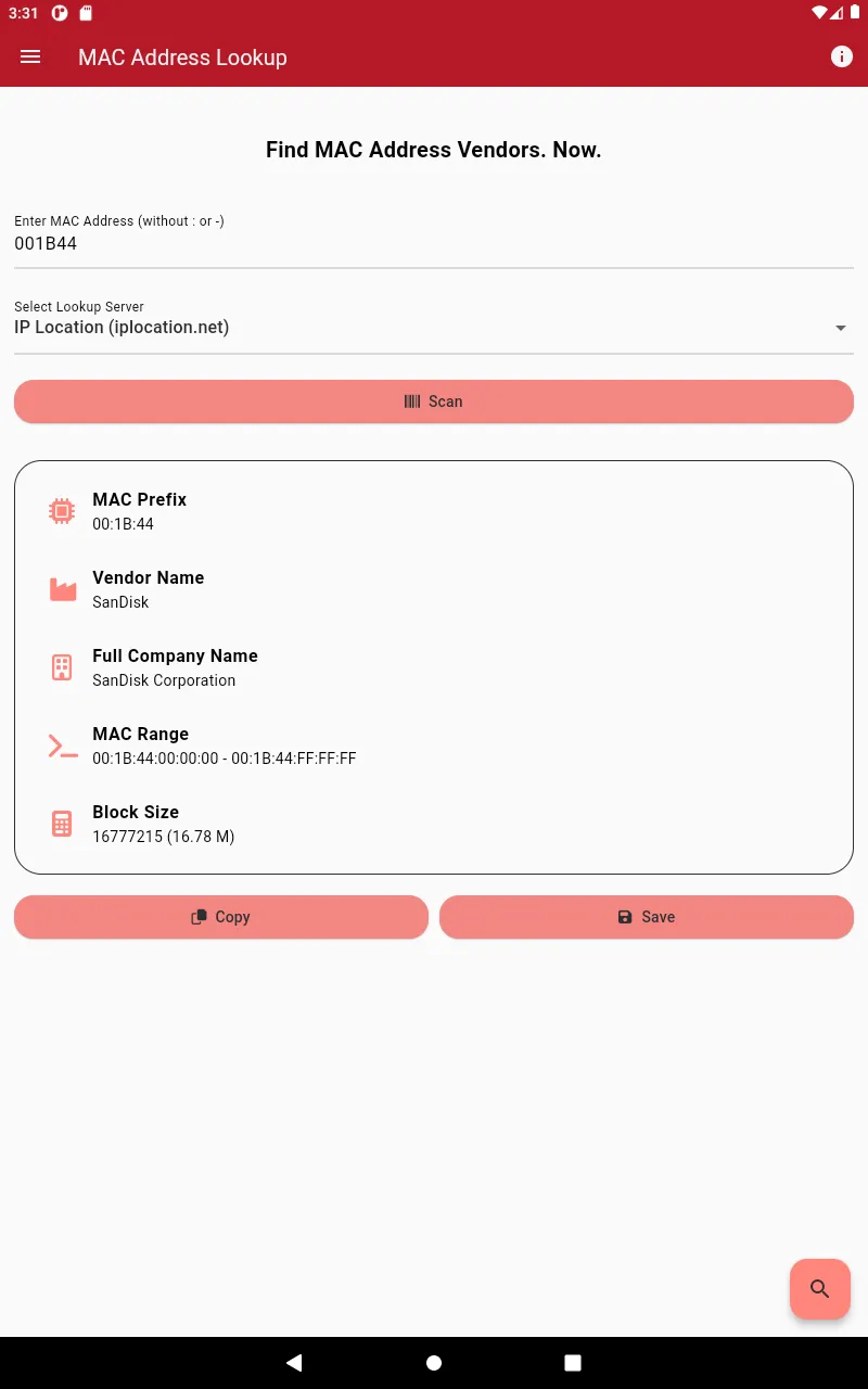 Mac Address Lookup | Indus Appstore | Screenshot