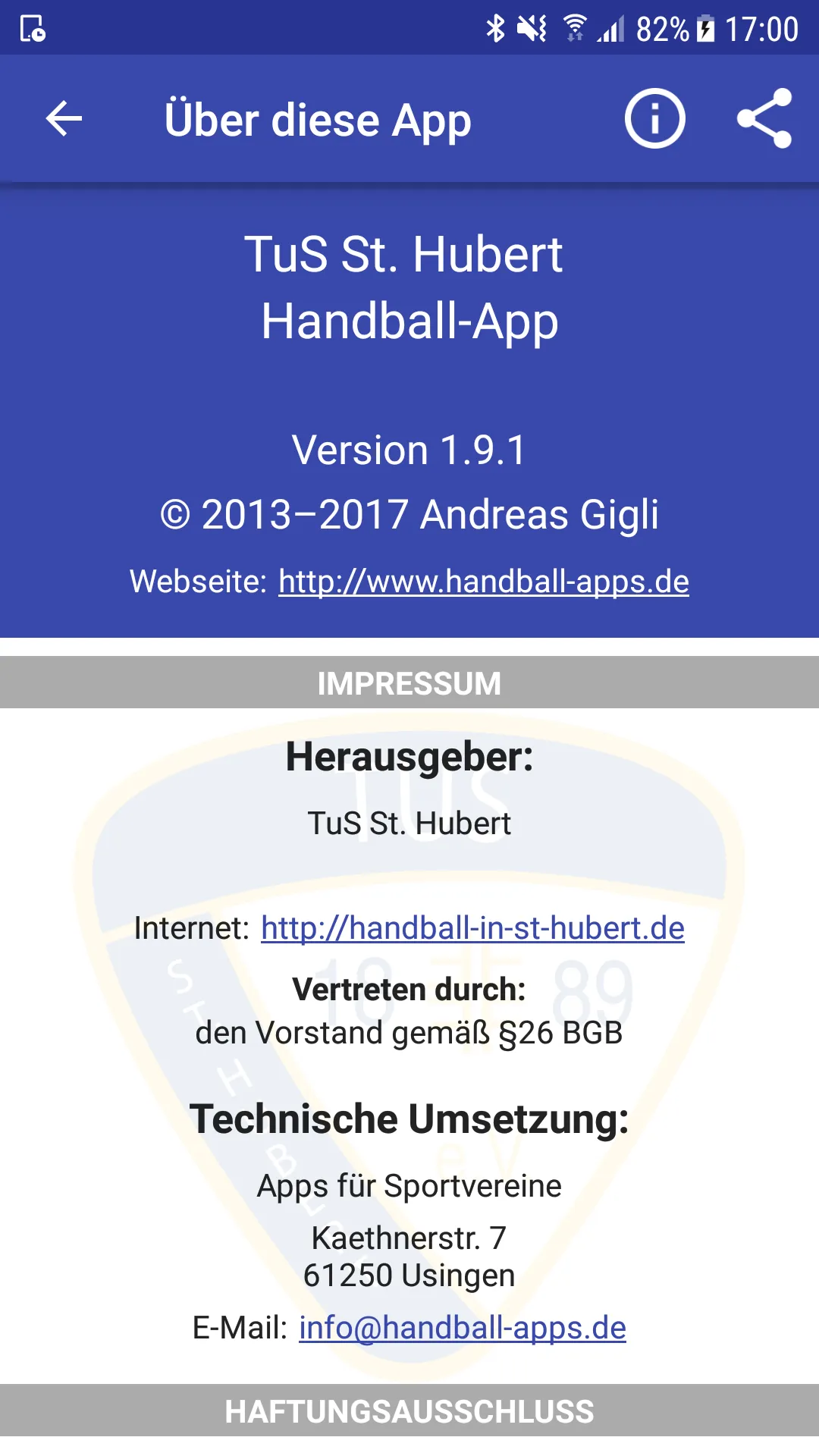 TuS St. Hubert Handball | Indus Appstore | Screenshot