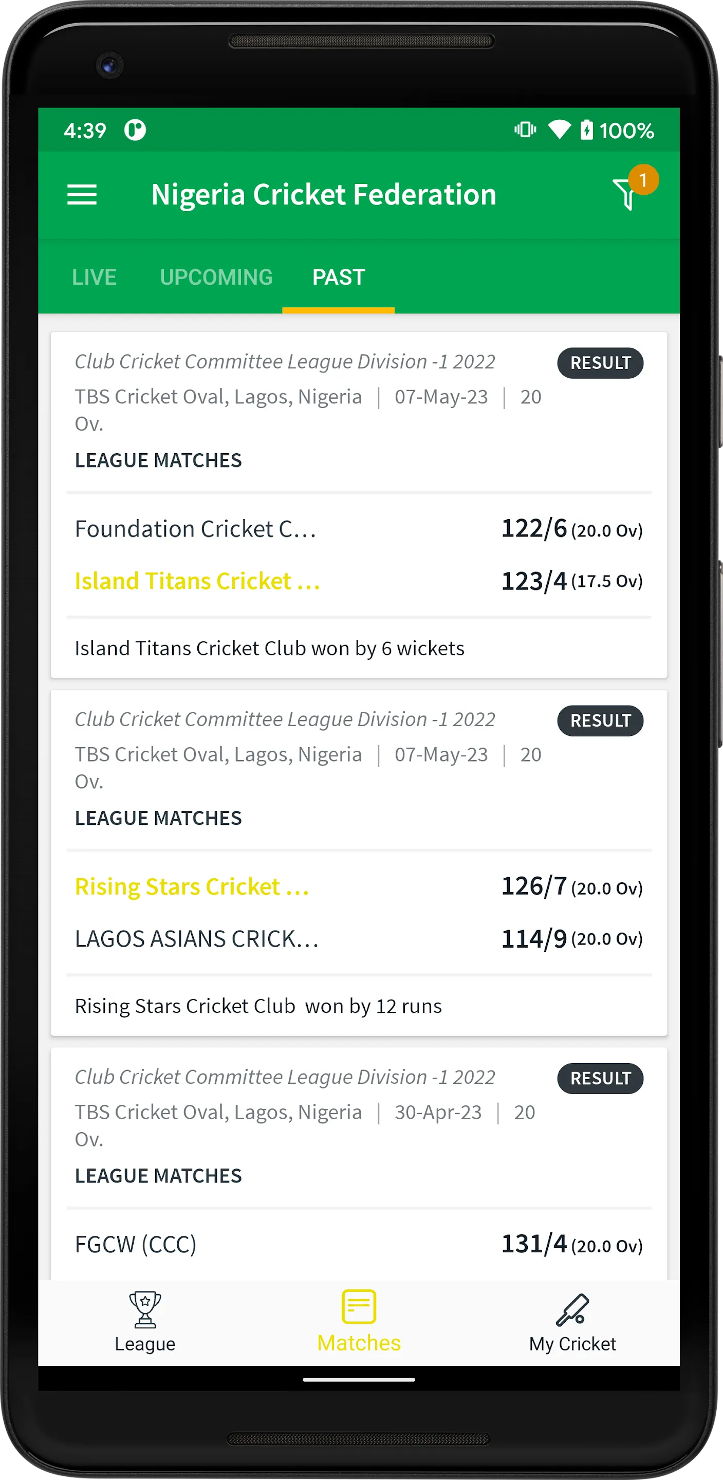 Nigeria Cricket Federation | Indus Appstore | Screenshot