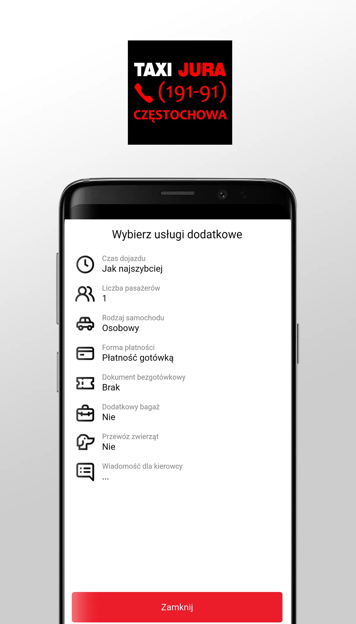 Taxi Jura 19191 Częstochowa | Indus Appstore | Screenshot