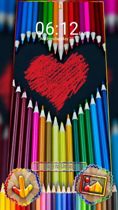 Color Pencil Heart Theme | Indus Appstore | Screenshot