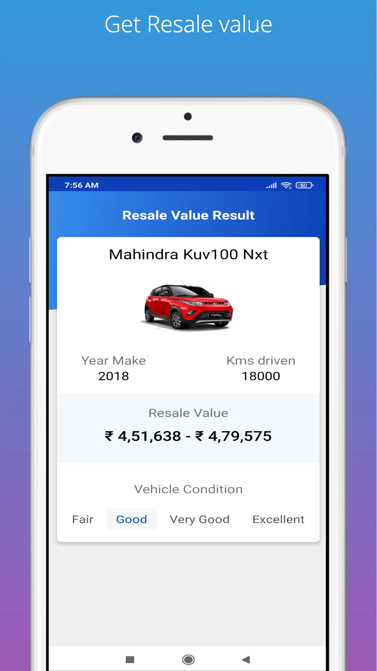 Check Vehicle Resale Value | Indus Appstore | Screenshot
