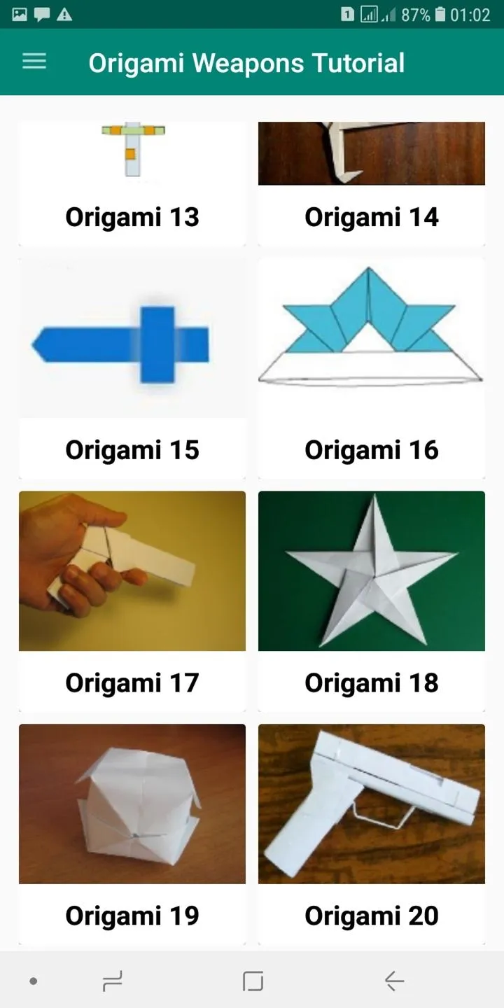 Origami Weapons Instruction | Indus Appstore | Screenshot