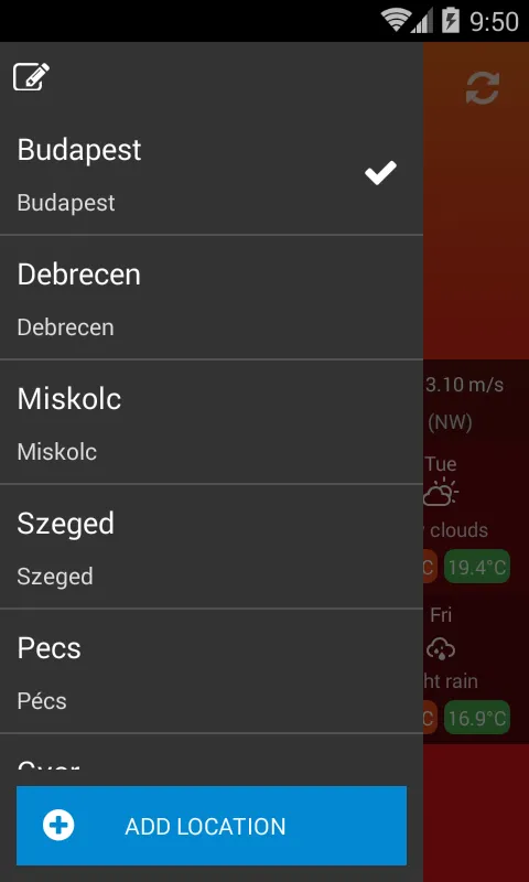 Weather Hungary | Indus Appstore | Screenshot