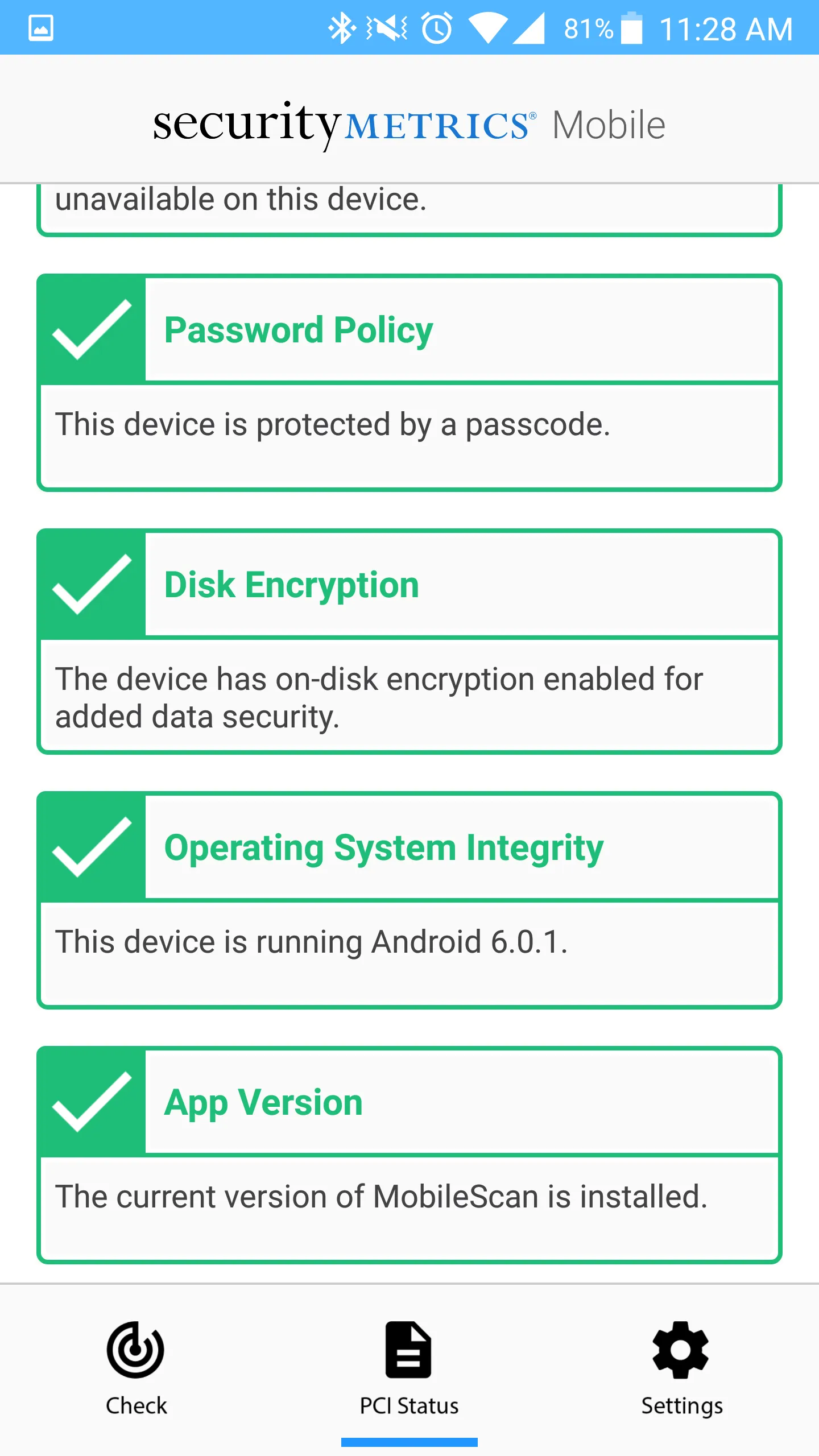 SecurityMetrics Mobile | Indus Appstore | Screenshot