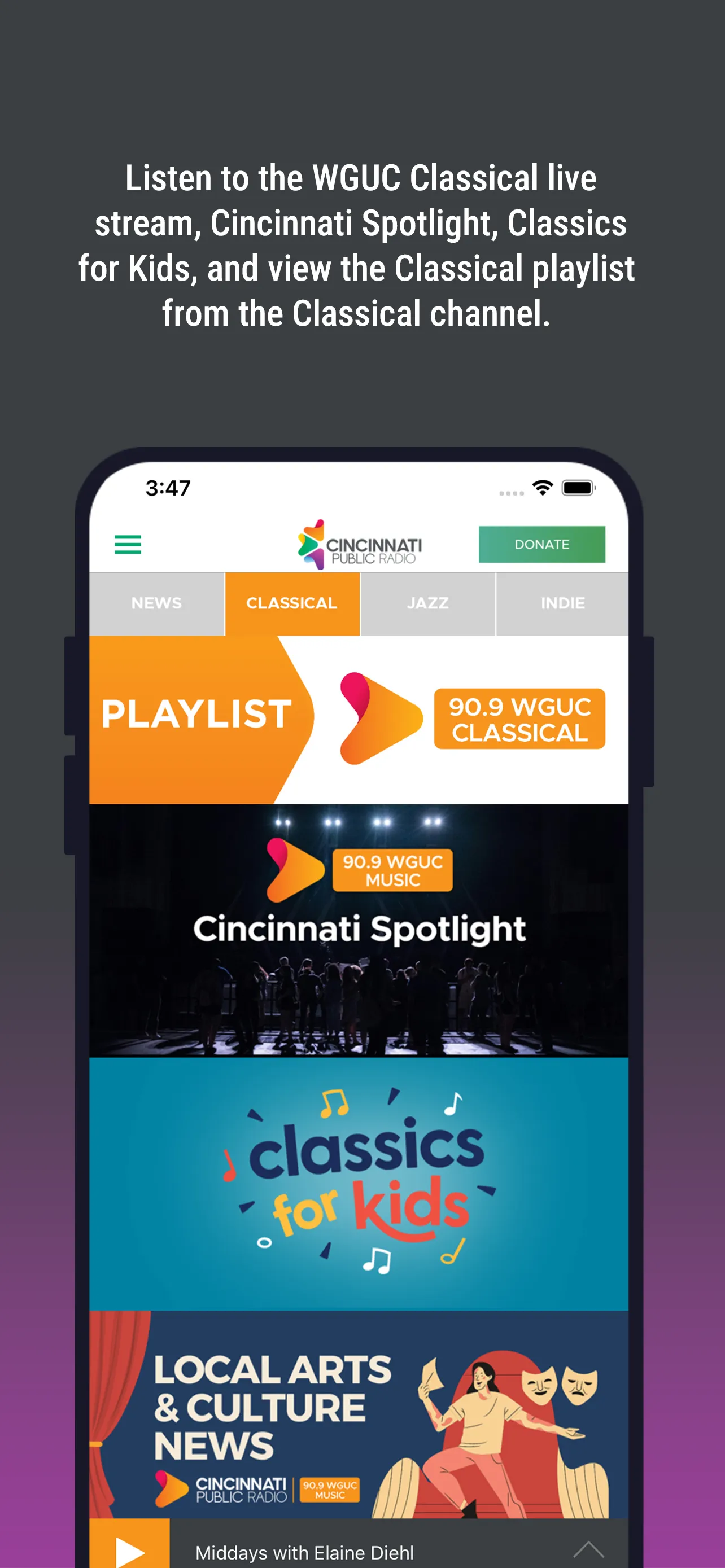 Cincinnati Public Radio | Indus Appstore | Screenshot