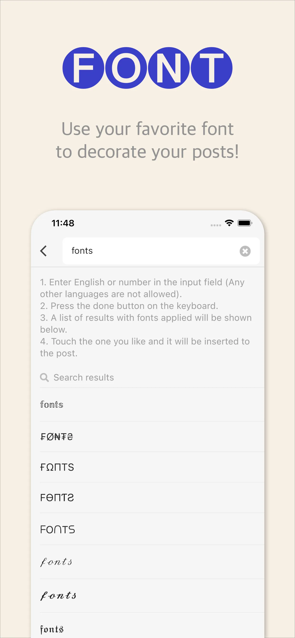 Inst-enter : fonts & emoticons | Indus Appstore | Screenshot