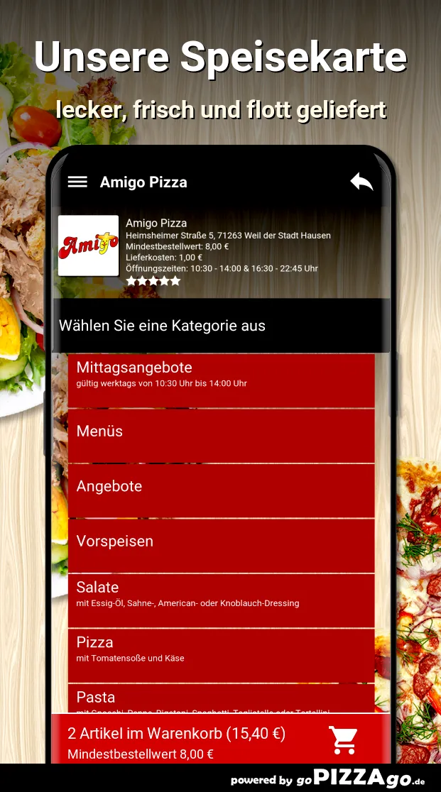 Amigo Pizza Weil der Stadt Hau | Indus Appstore | Screenshot