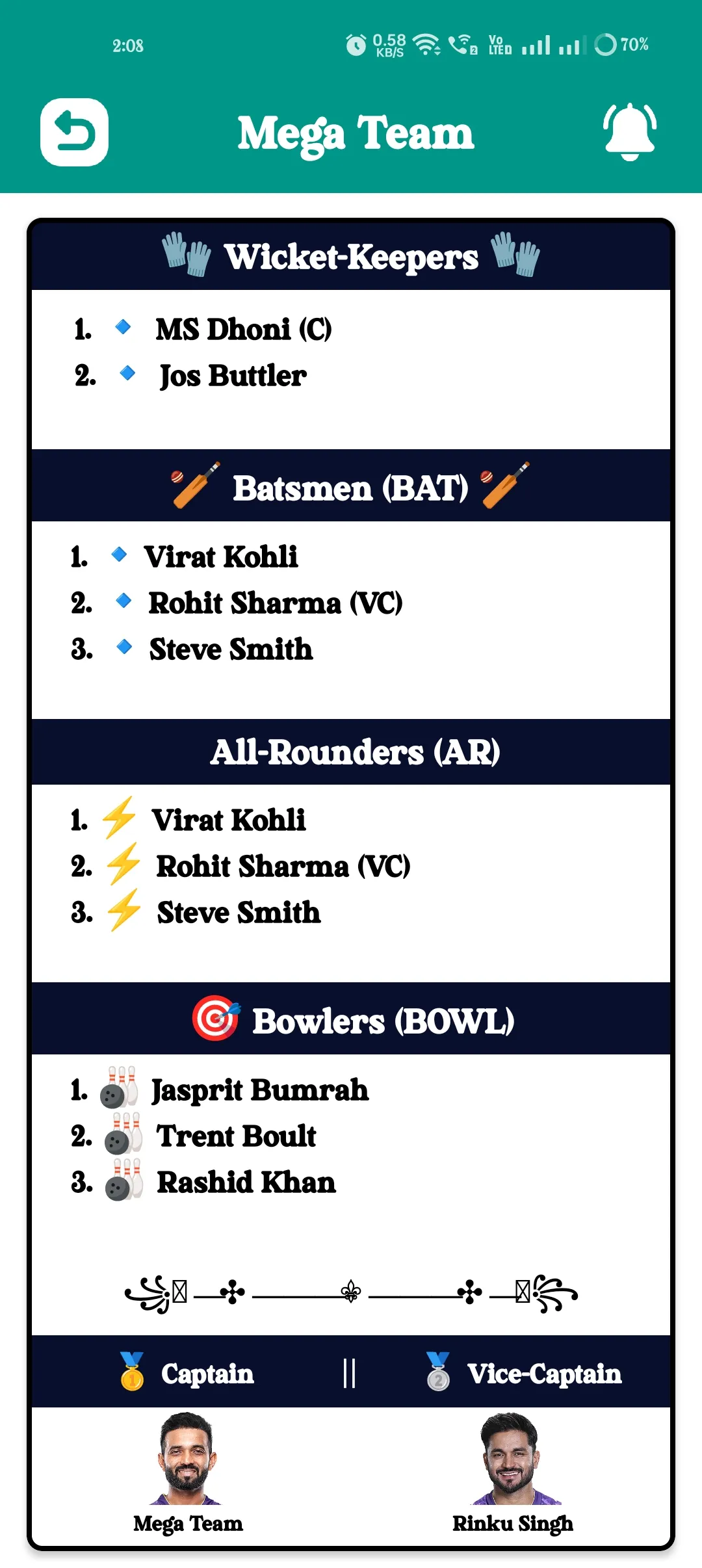 MyPick11: Expert Fantasy Team | Indus Appstore | Screenshot