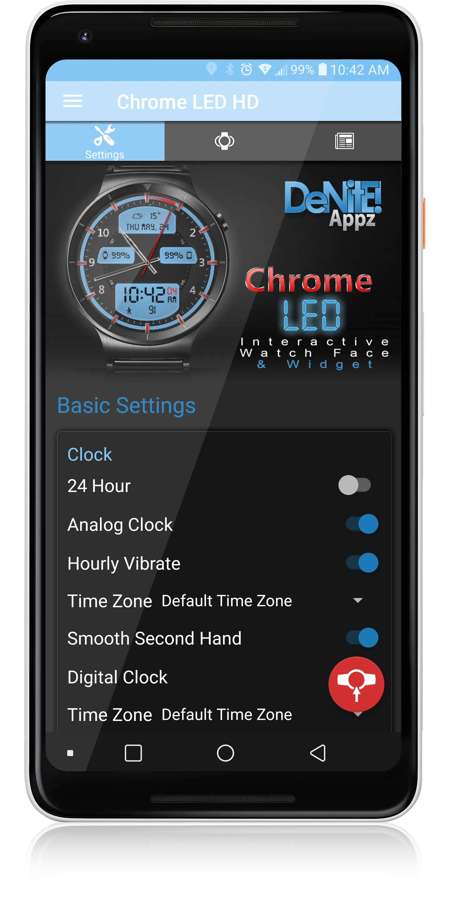 Chrome LED HD Watch Face | Indus Appstore | Screenshot