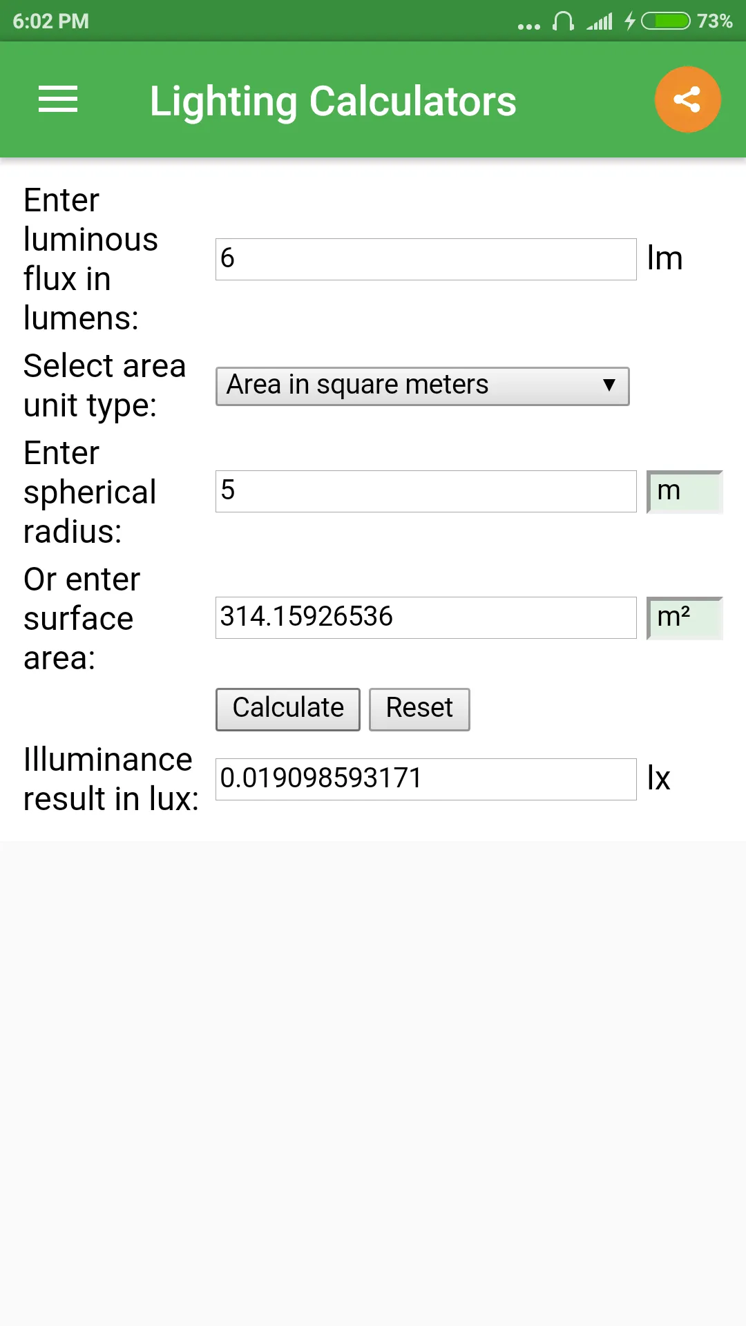 Lighting Calculator | Indus Appstore | Screenshot