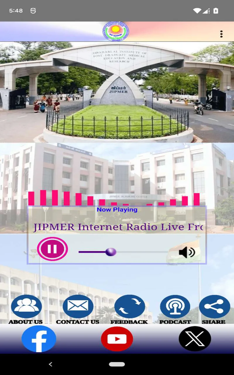 Jipmer Internet Radio | Indus Appstore | Screenshot