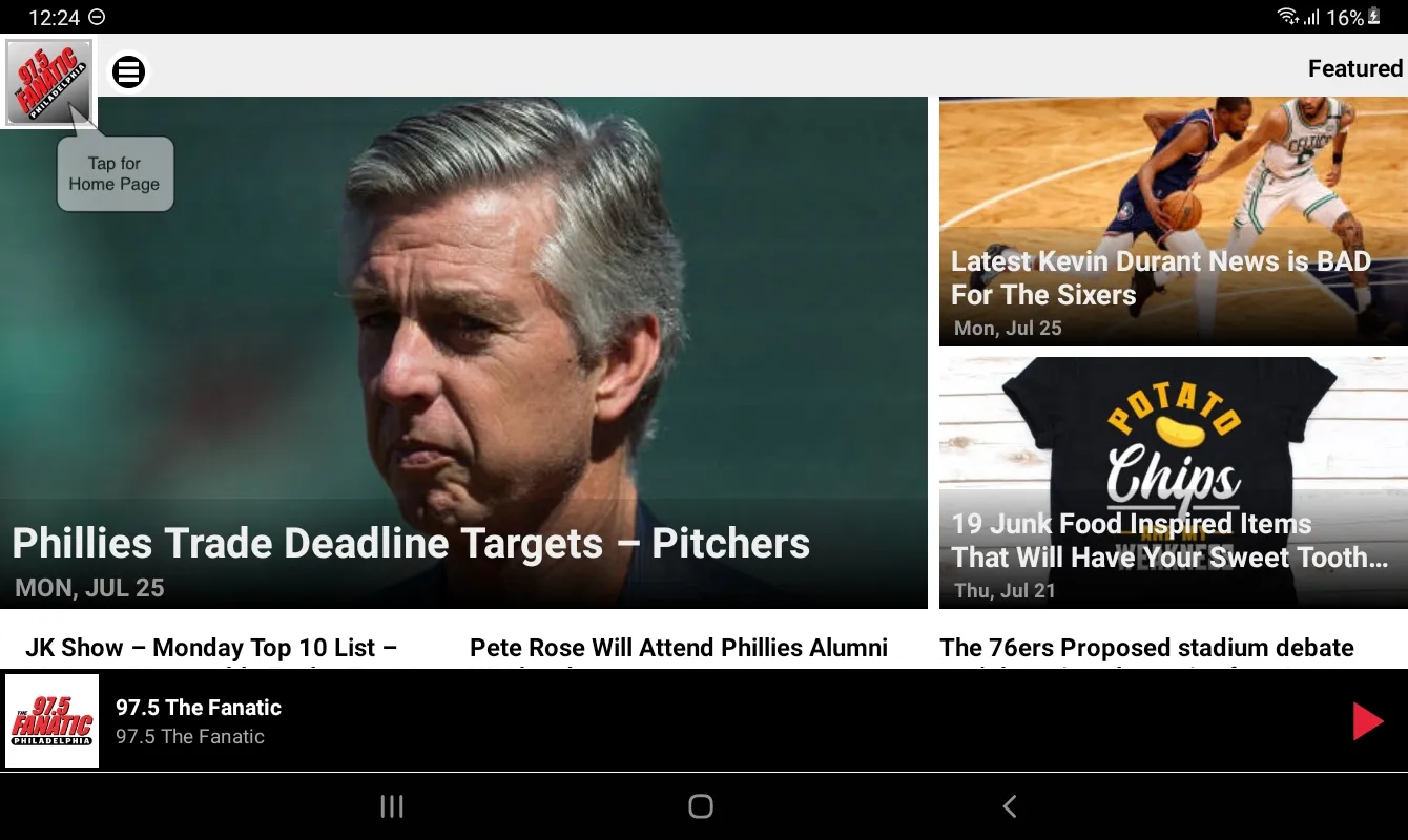 97.5 The Fanatic -Philadelphia | Indus Appstore | Screenshot