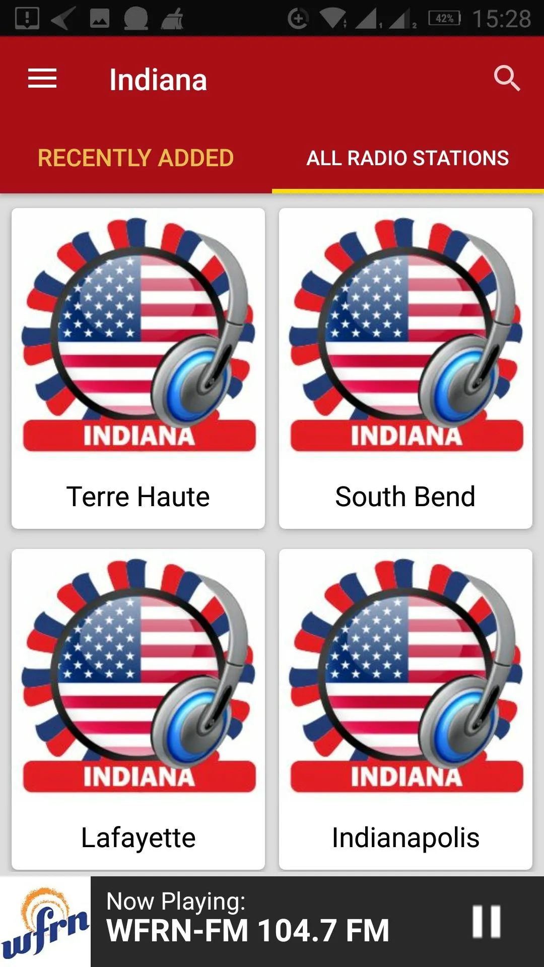 Indiana Radio Stations - USA | Indus Appstore | Screenshot