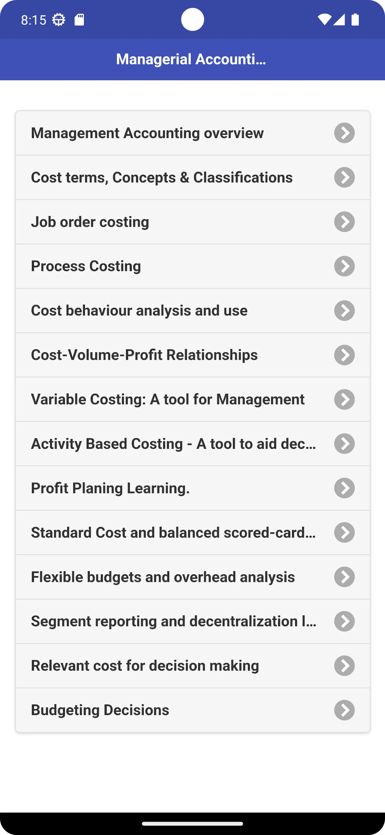 Managerial Accounting | Indus Appstore | Screenshot