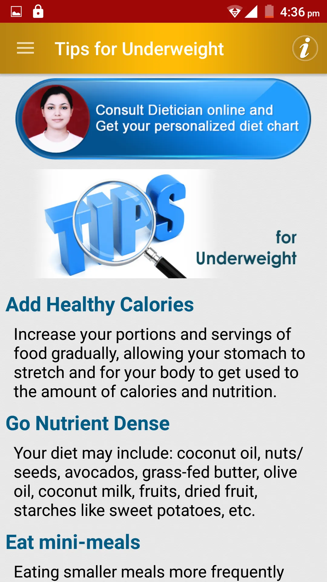 Weight Gain Diet Plan & Foods | Indus Appstore | Screenshot