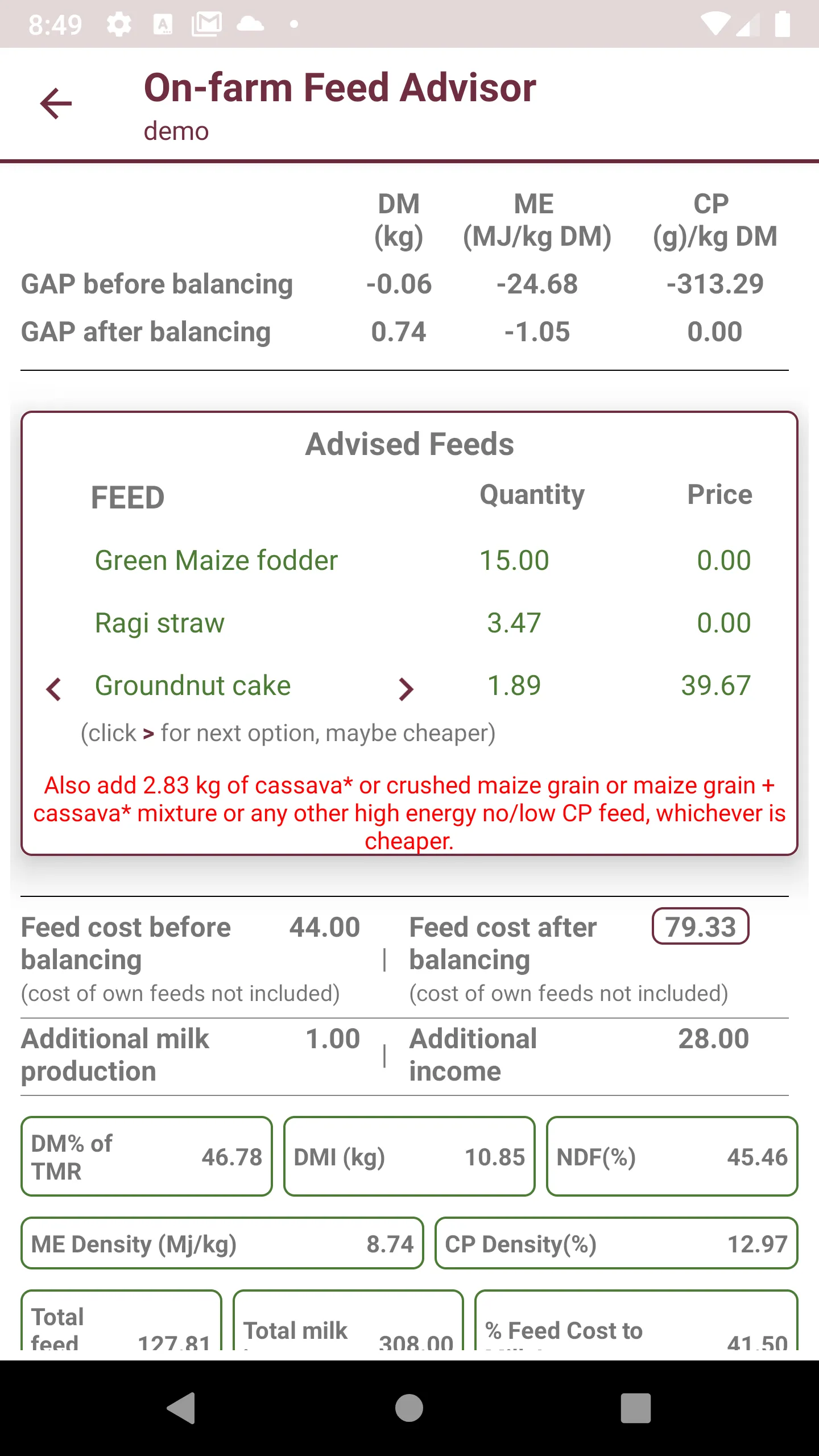 On-farm Feed Advisor | Indus Appstore | Screenshot