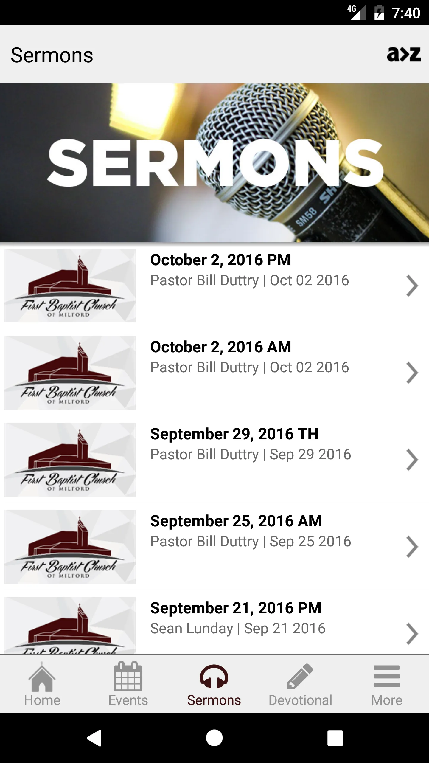 First Baptist Church Milford | Indus Appstore | Screenshot