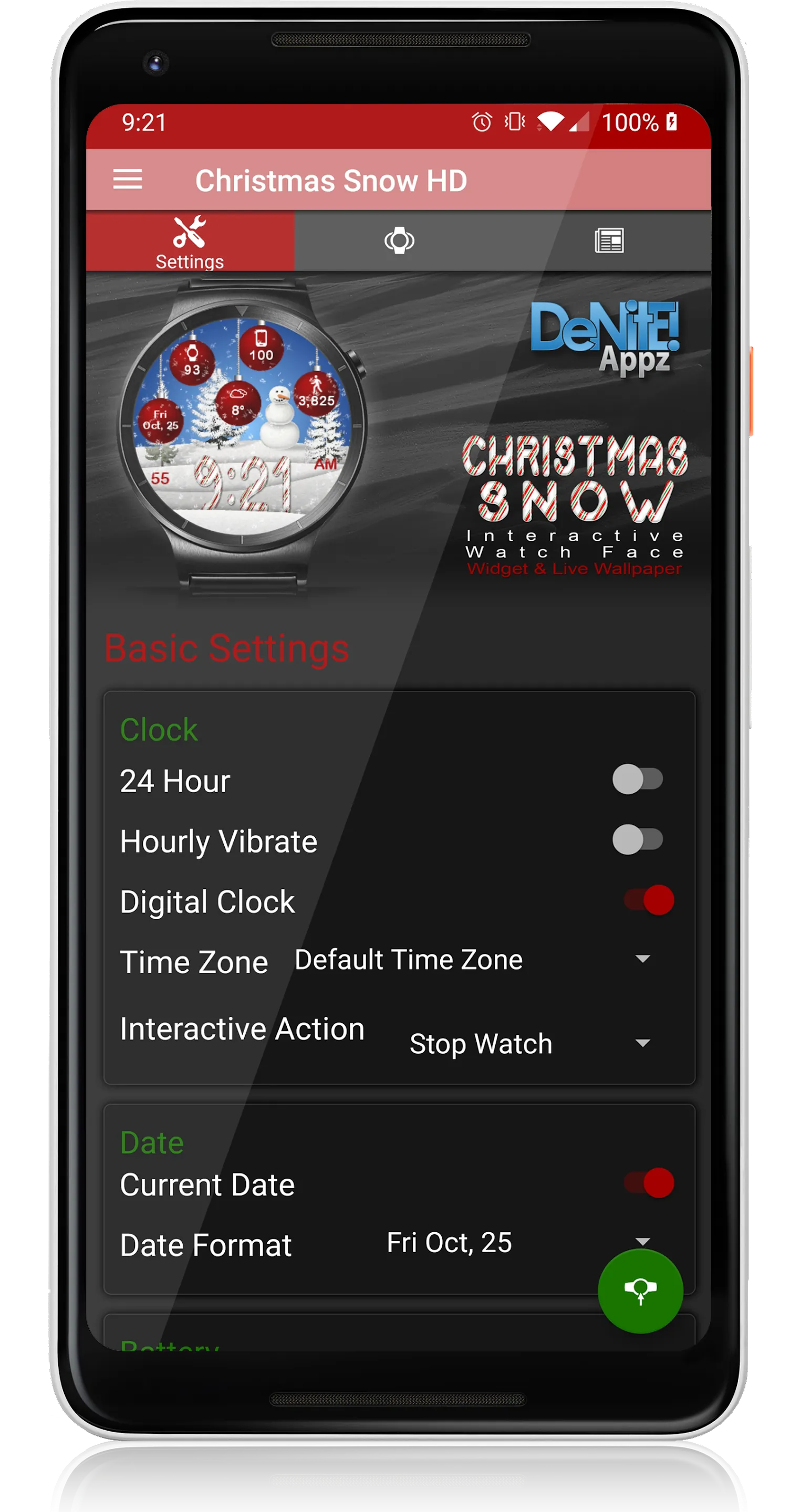 Christmas Snow HD Watch Face | Indus Appstore | Screenshot