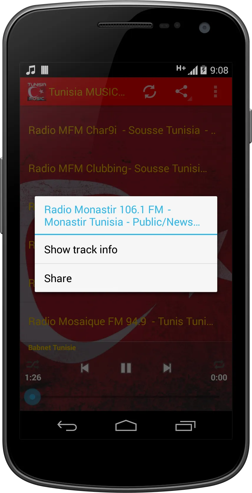 Tunisia MUSIC Radio | Indus Appstore | Screenshot