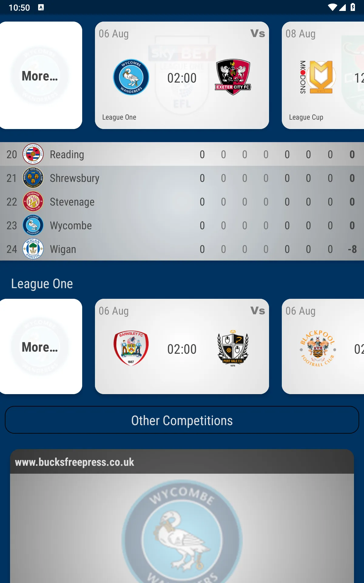 Wycombe Wanderers Fan App | Indus Appstore | Screenshot