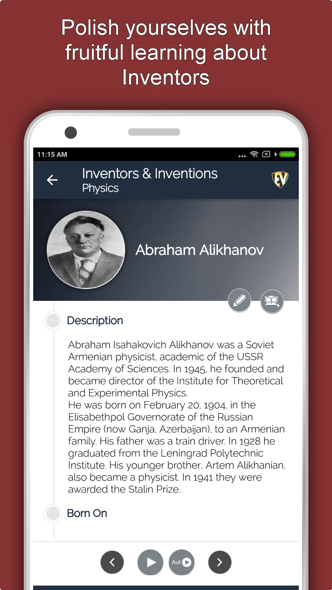 Inventions and Inventors App | Indus Appstore | Screenshot