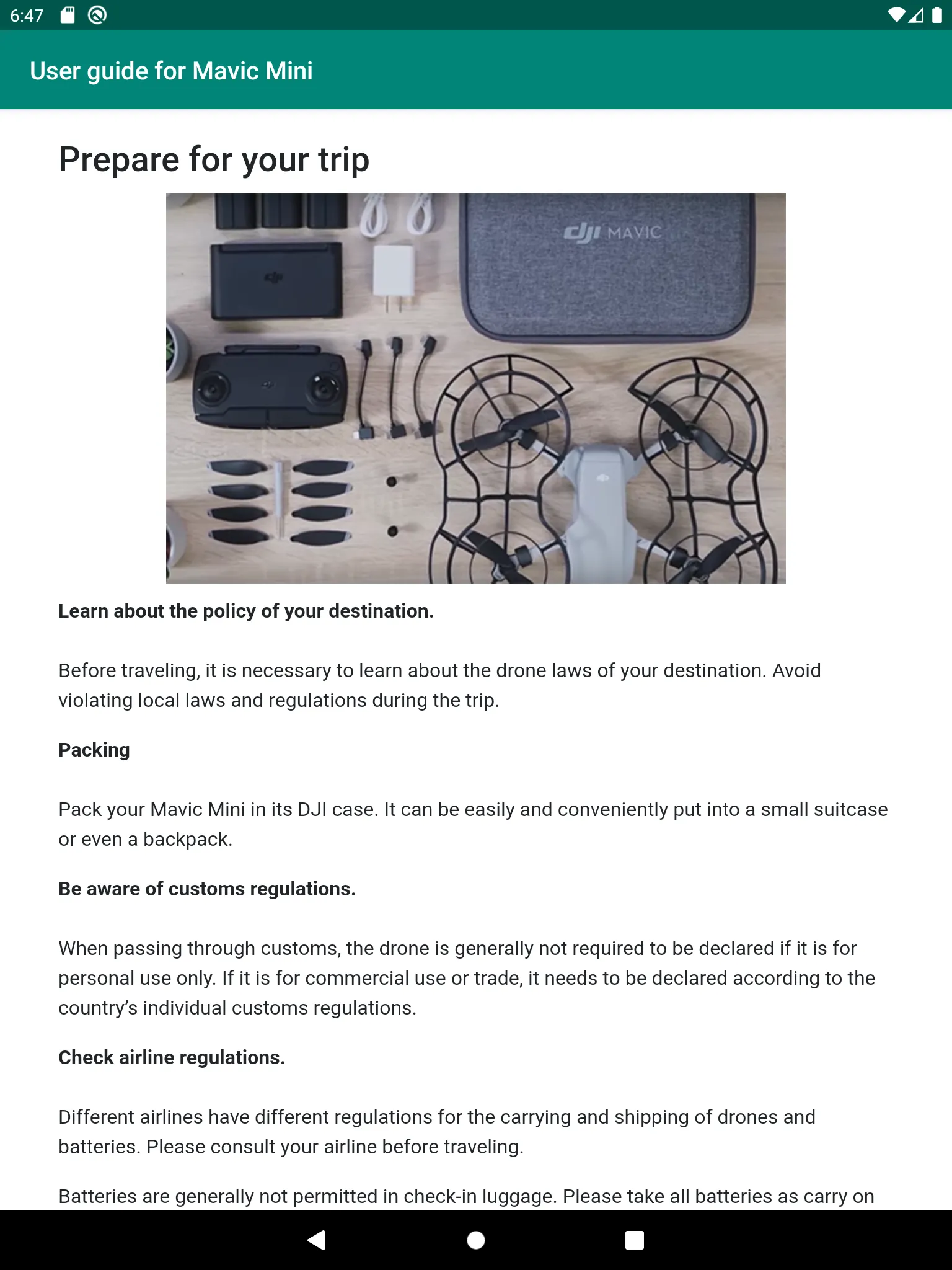 User guide for Mavic Mini | Indus Appstore | Screenshot