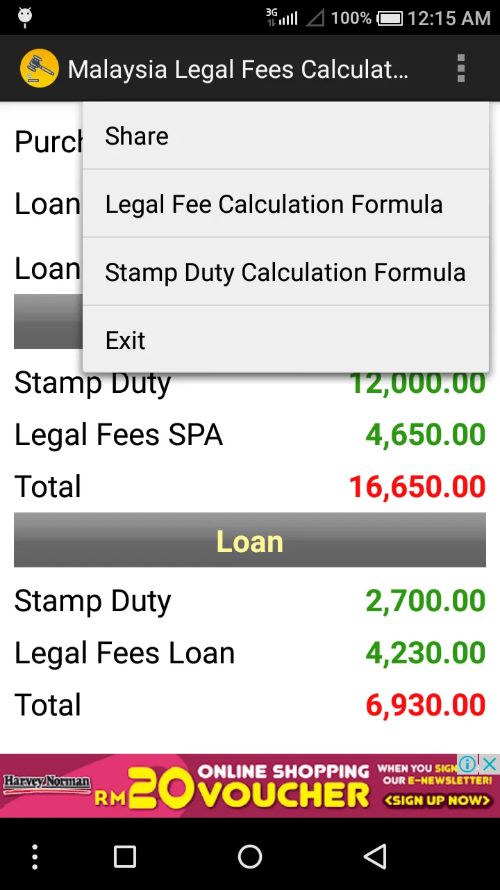 Malaysia Legal Fees Cal | Indus Appstore | Screenshot