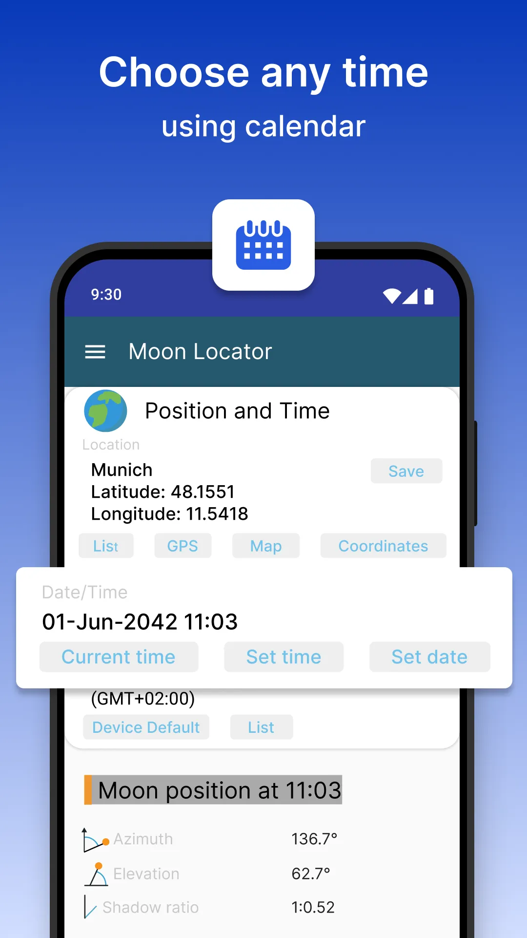Moon Locator - Lunar Calendar | Indus Appstore | Screenshot