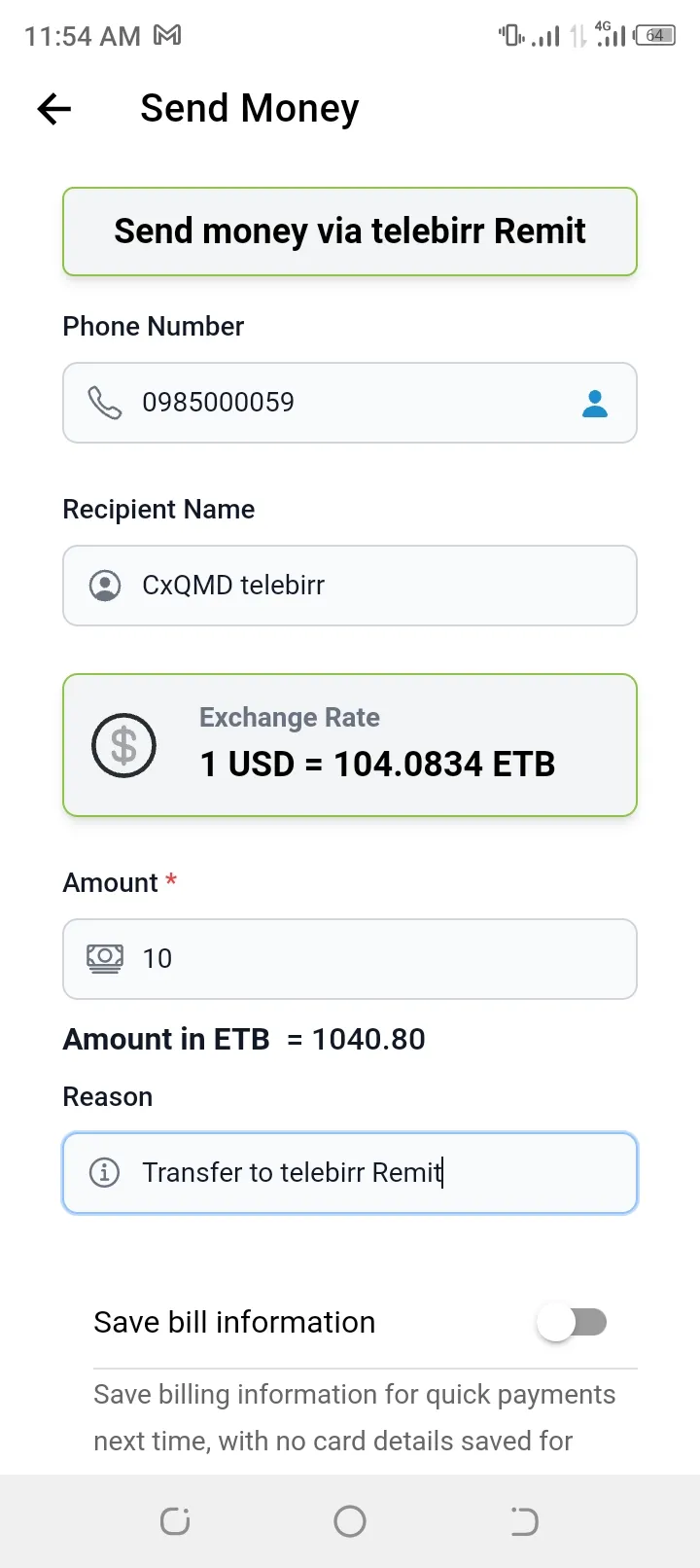 telebirr remit | Indus Appstore | Screenshot