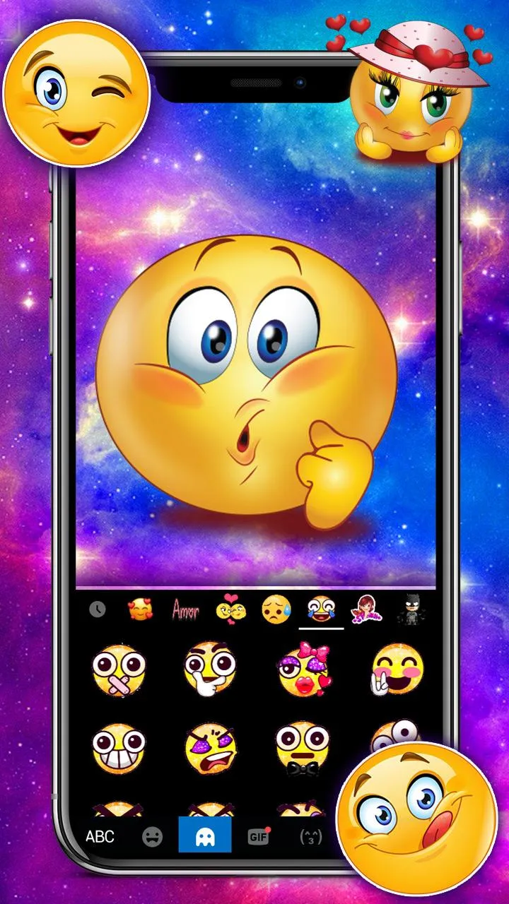 Pink Blue Galaxy Keyboard Them | Indus Appstore | Screenshot