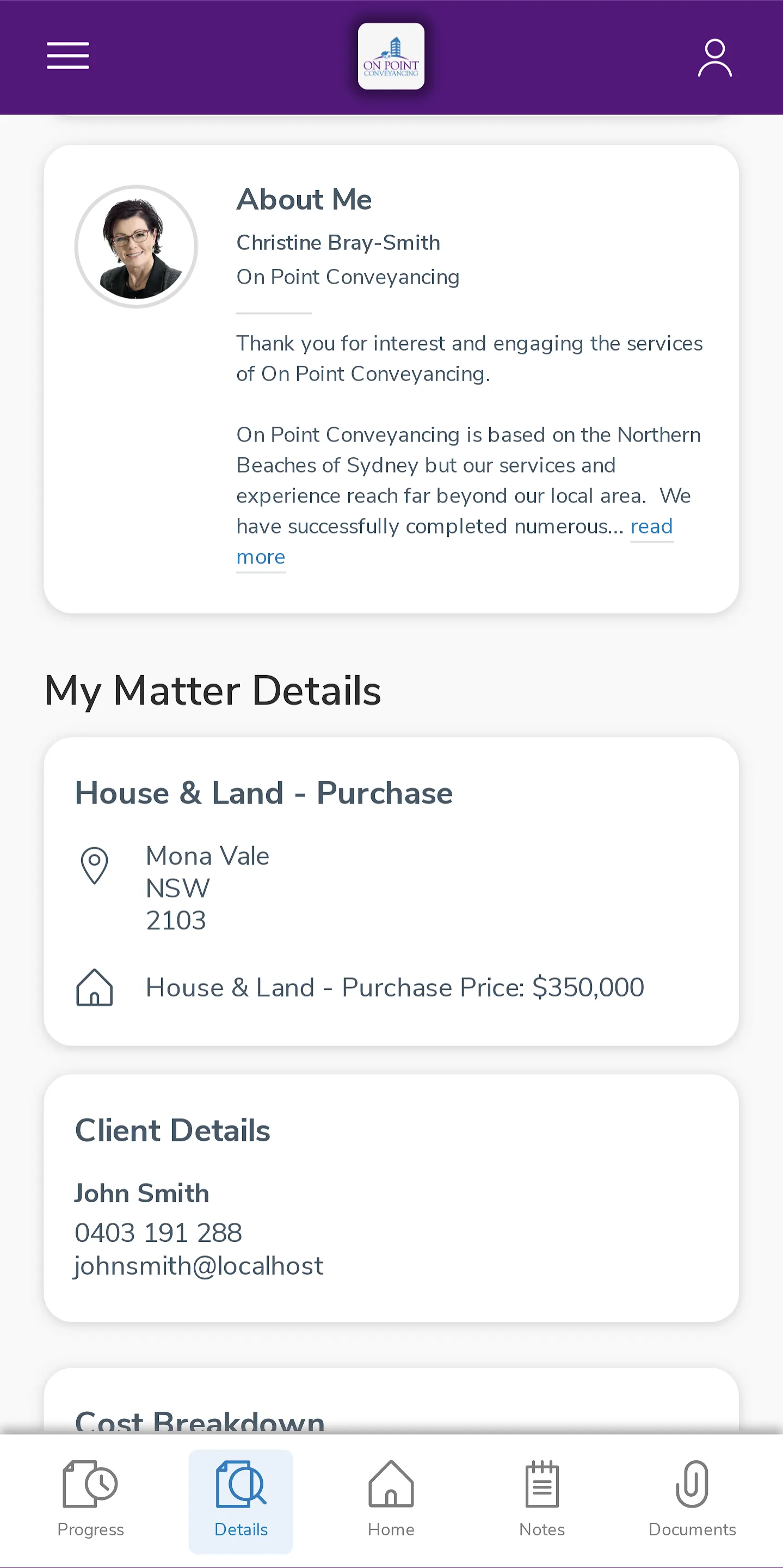 On Point Conveyancing | Indus Appstore | Screenshot