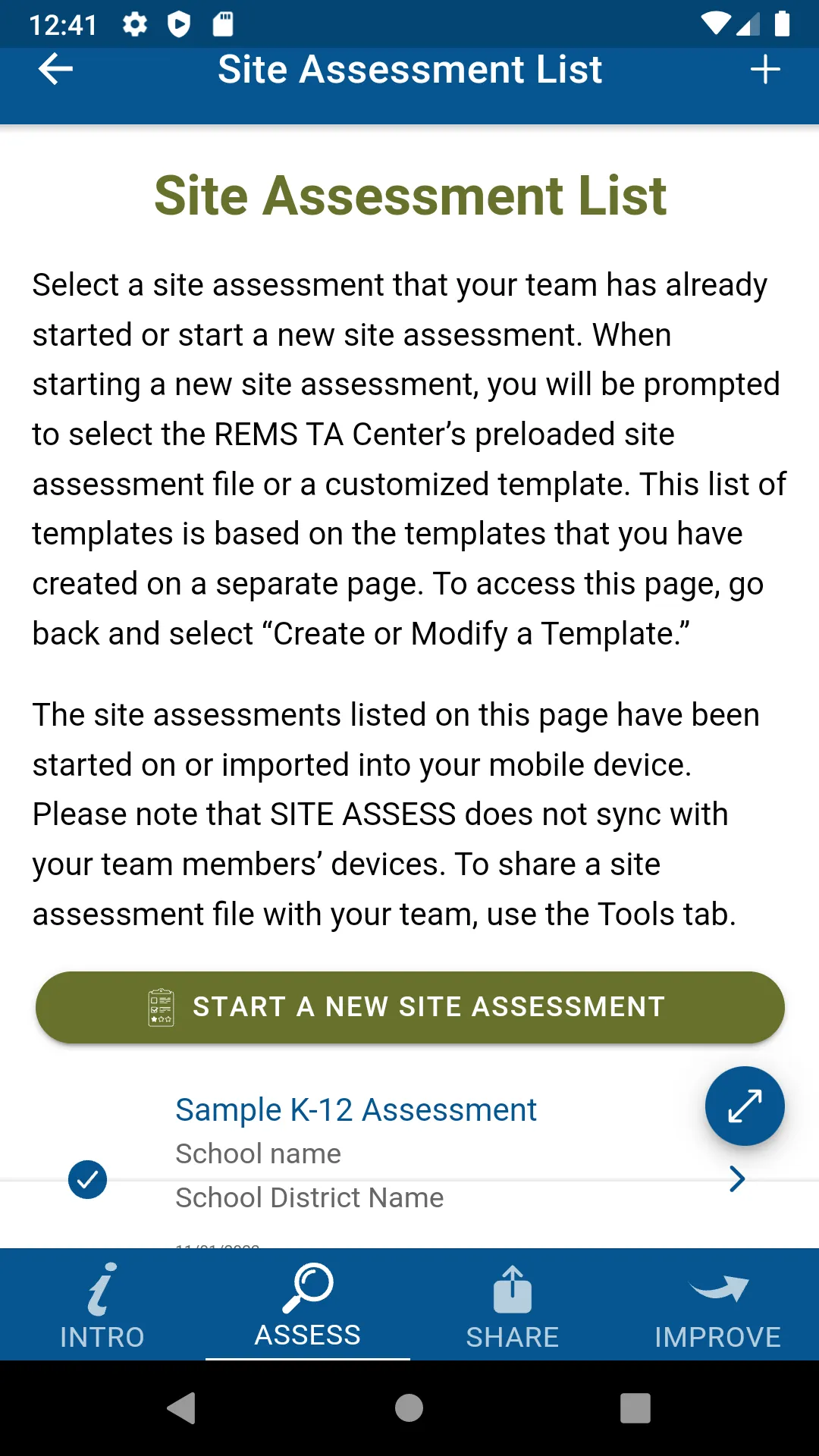 SITE ASSESS | Indus Appstore | Screenshot