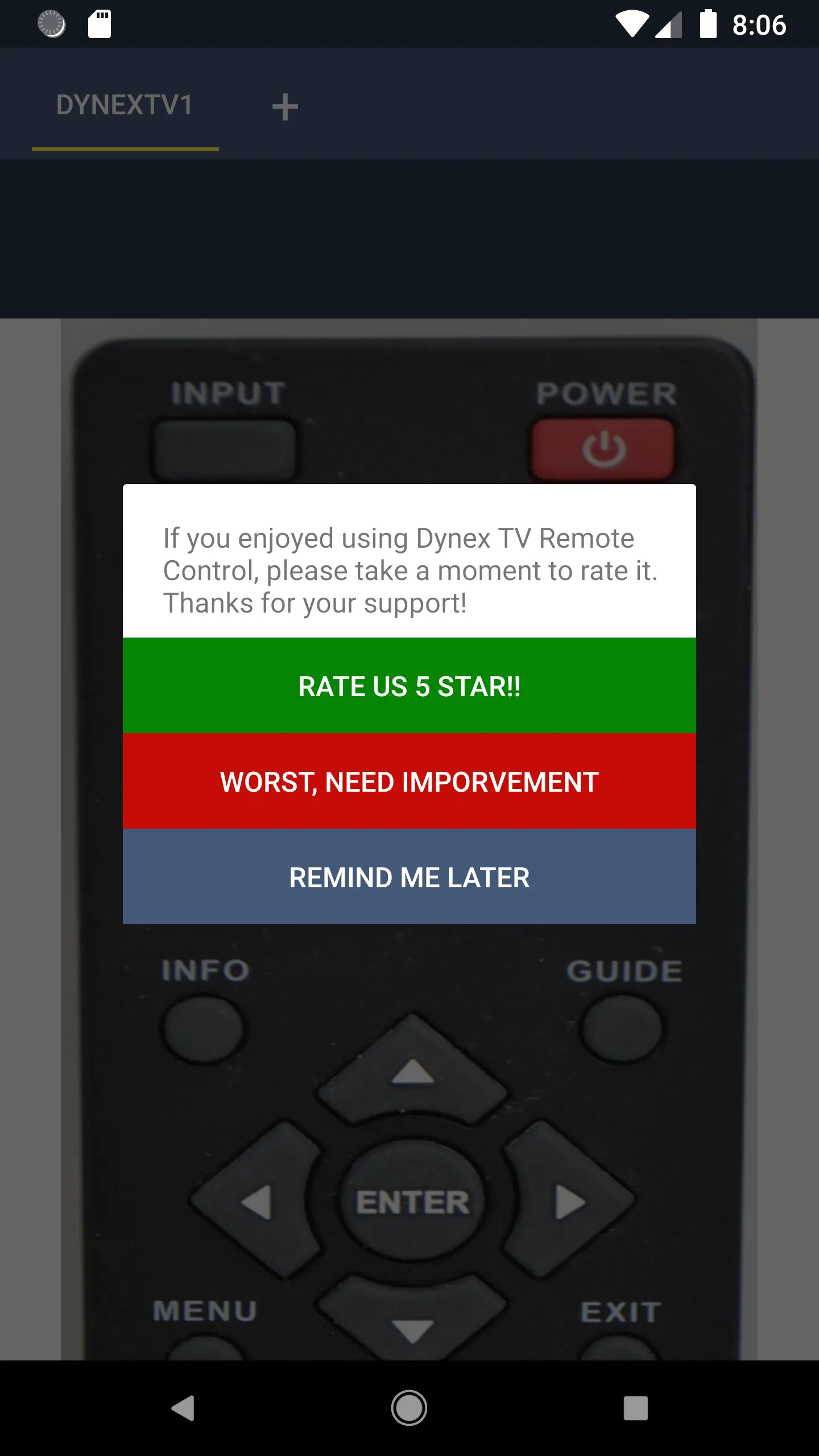 Dynex TV Remote | Indus Appstore | Screenshot