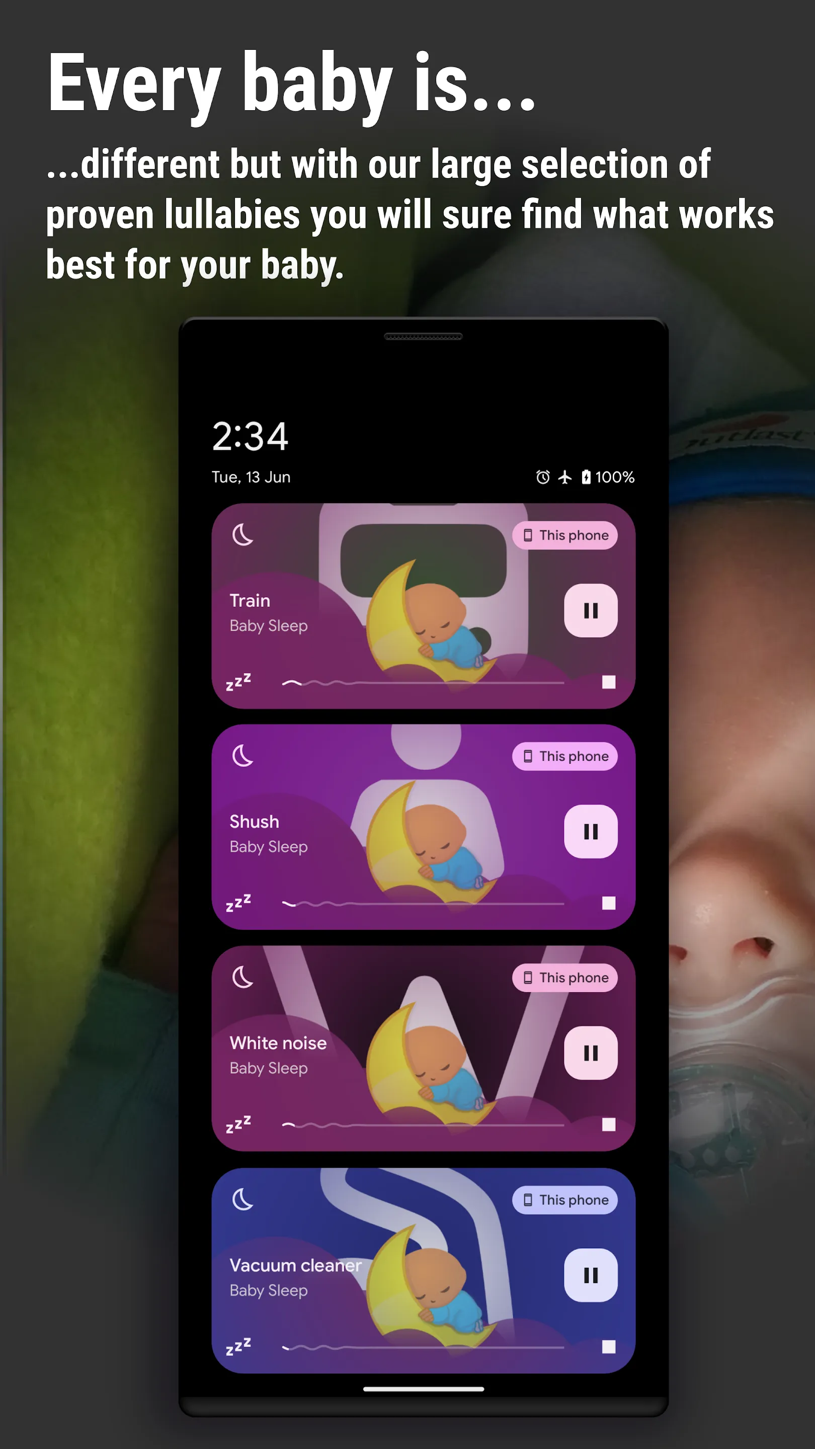 BabySleep: Whitenoise lullaby | Indus Appstore | Screenshot