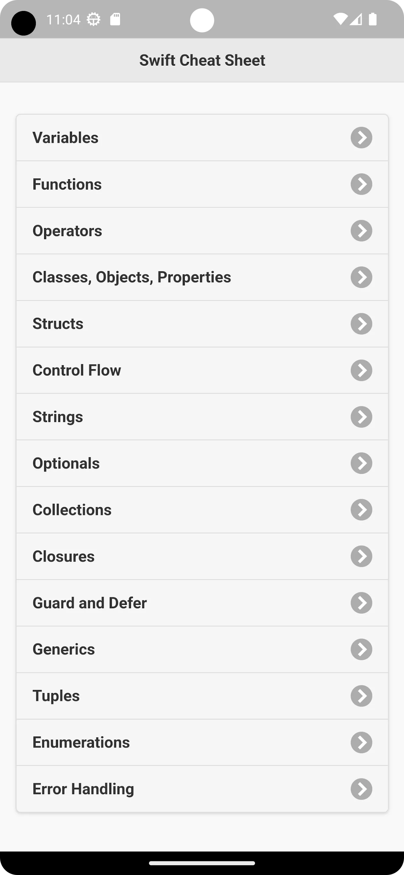 Cheat Sheet for Swift | Indus Appstore | Screenshot