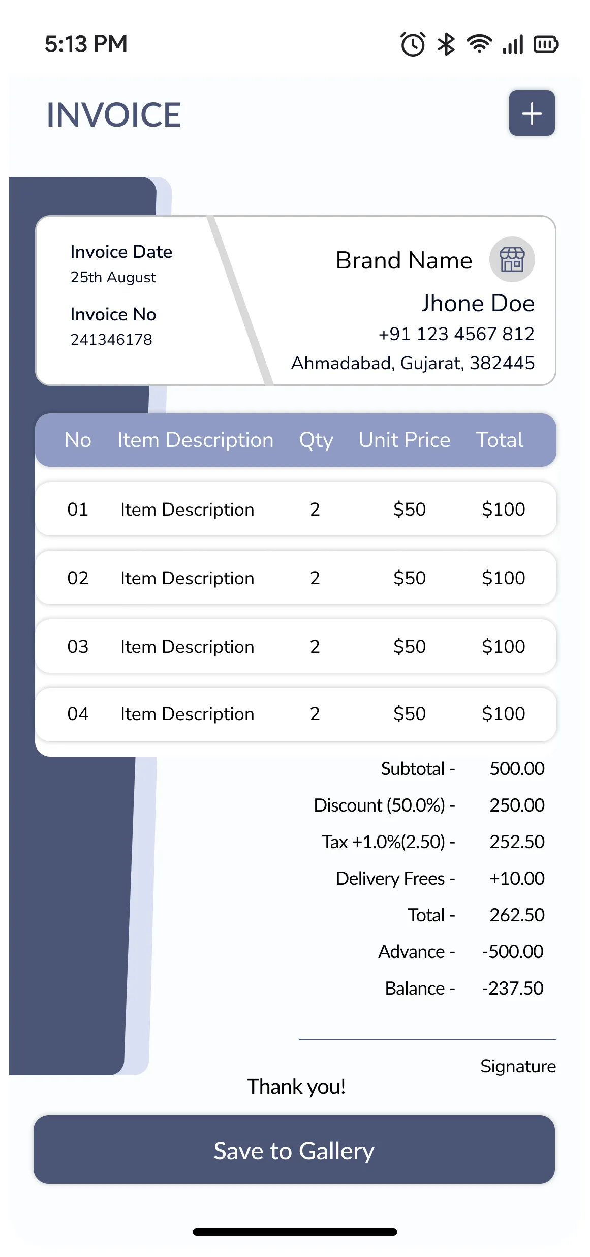 FBI Quik Invoice Maker | Indus Appstore | Screenshot