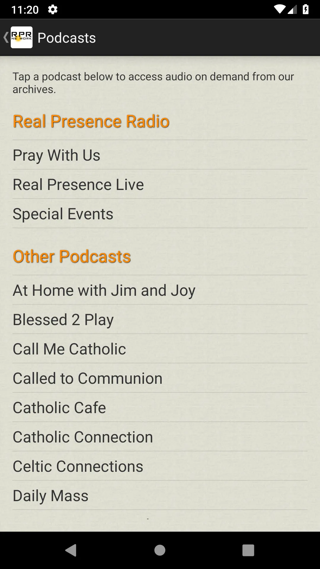 Real Presence Radio | Indus Appstore | Screenshot