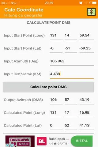 Calc Coordinate | Indus Appstore | Screenshot