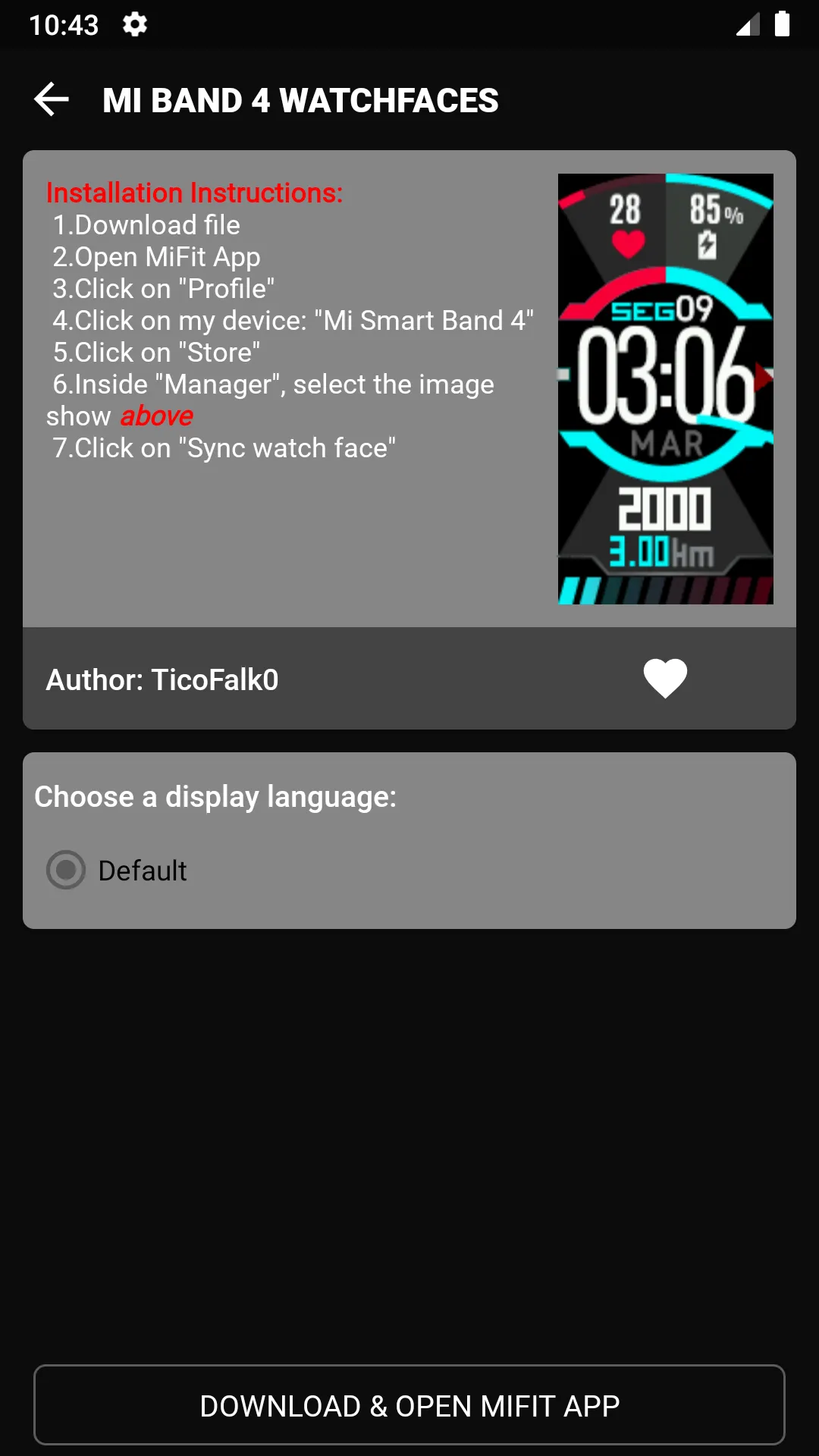 Tool Mi Band 4 WatchFace | Indus Appstore | Screenshot