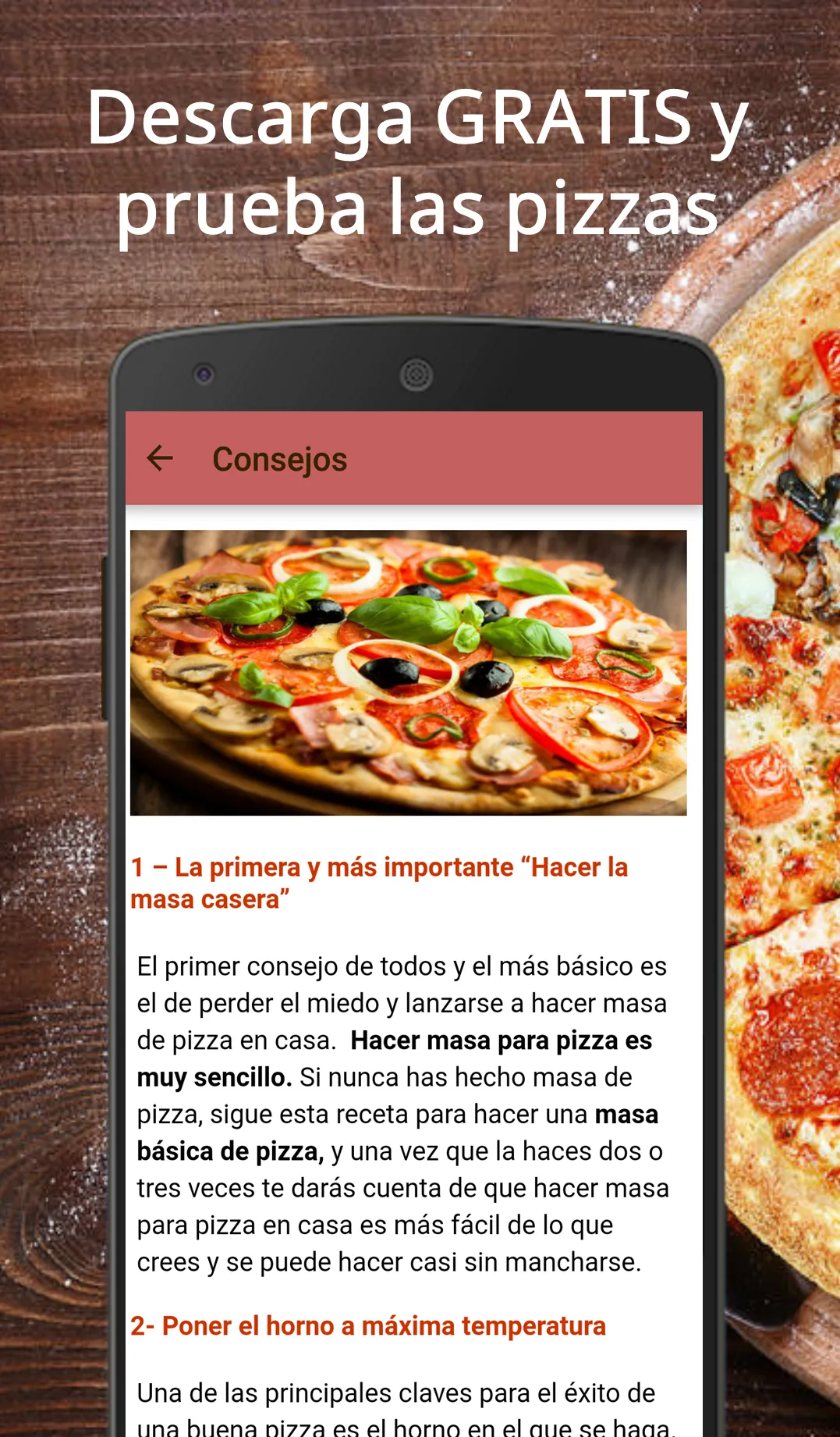 Recetas de pizzas caseras | Indus Appstore | Screenshot