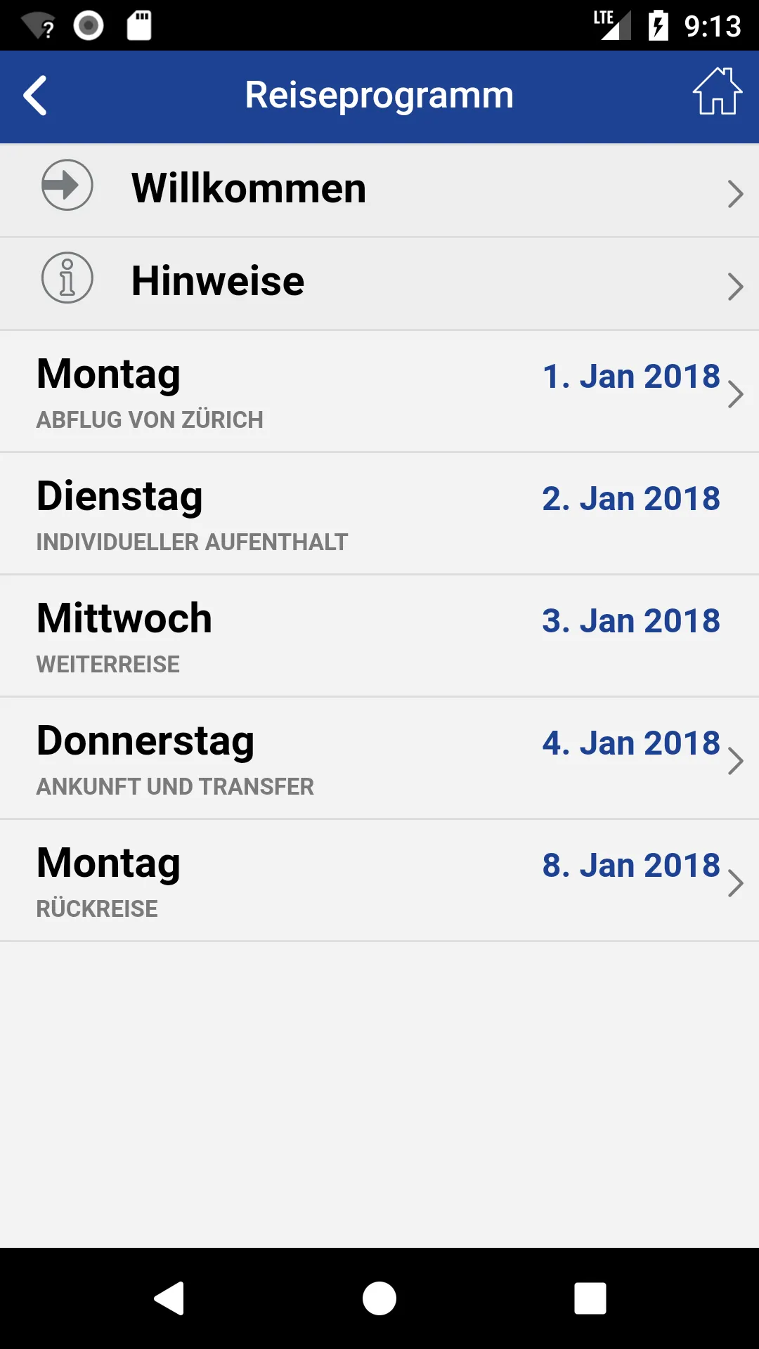 Helbling Reisen | Indus Appstore | Screenshot