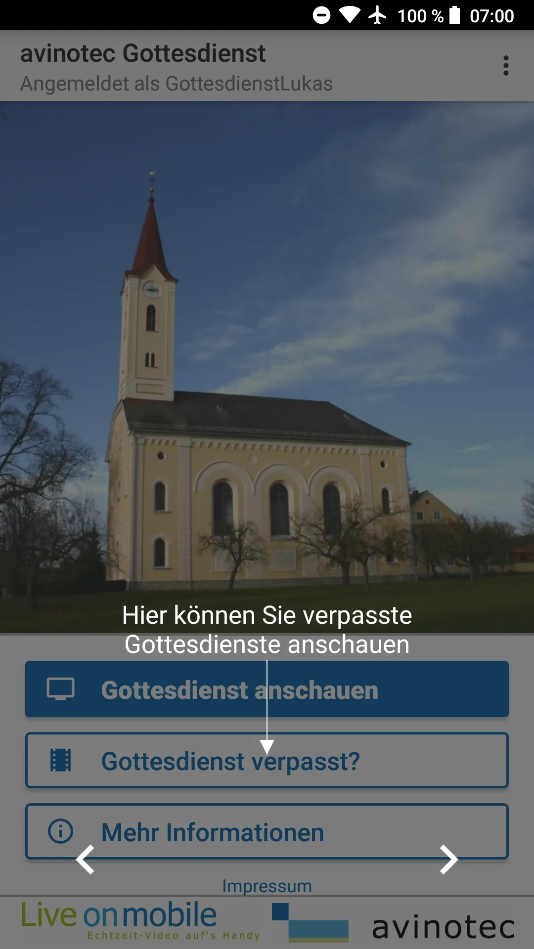 avinotec live church service | Indus Appstore | Screenshot