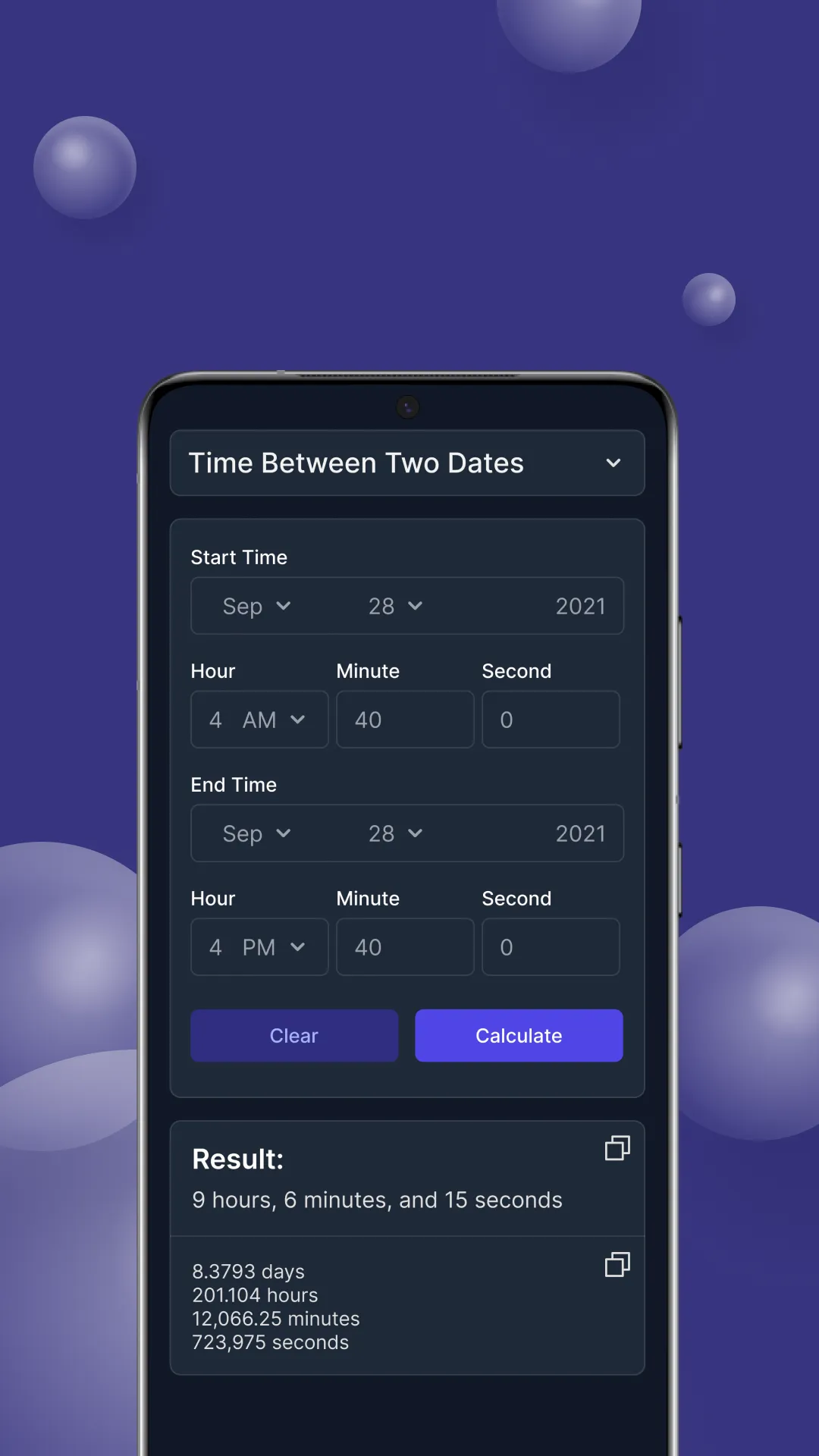 Time Duration Calculator | Indus Appstore | Screenshot