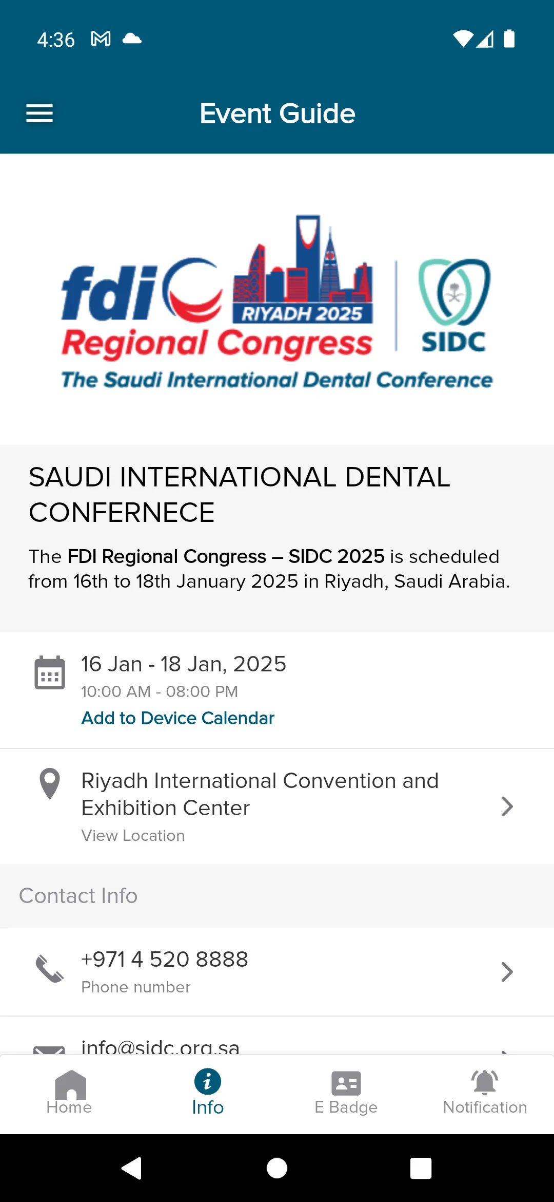 Saudi Int Dental Conference | Indus Appstore | Screenshot