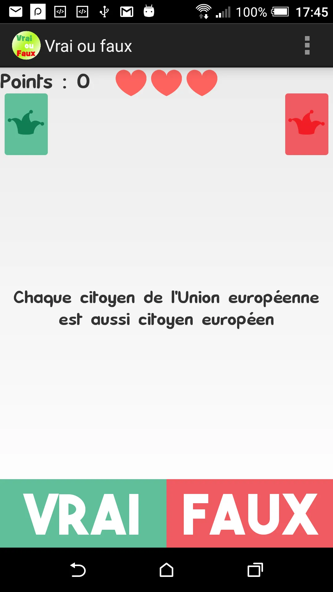 Vrai ou Faux ? | Indus Appstore | Screenshot